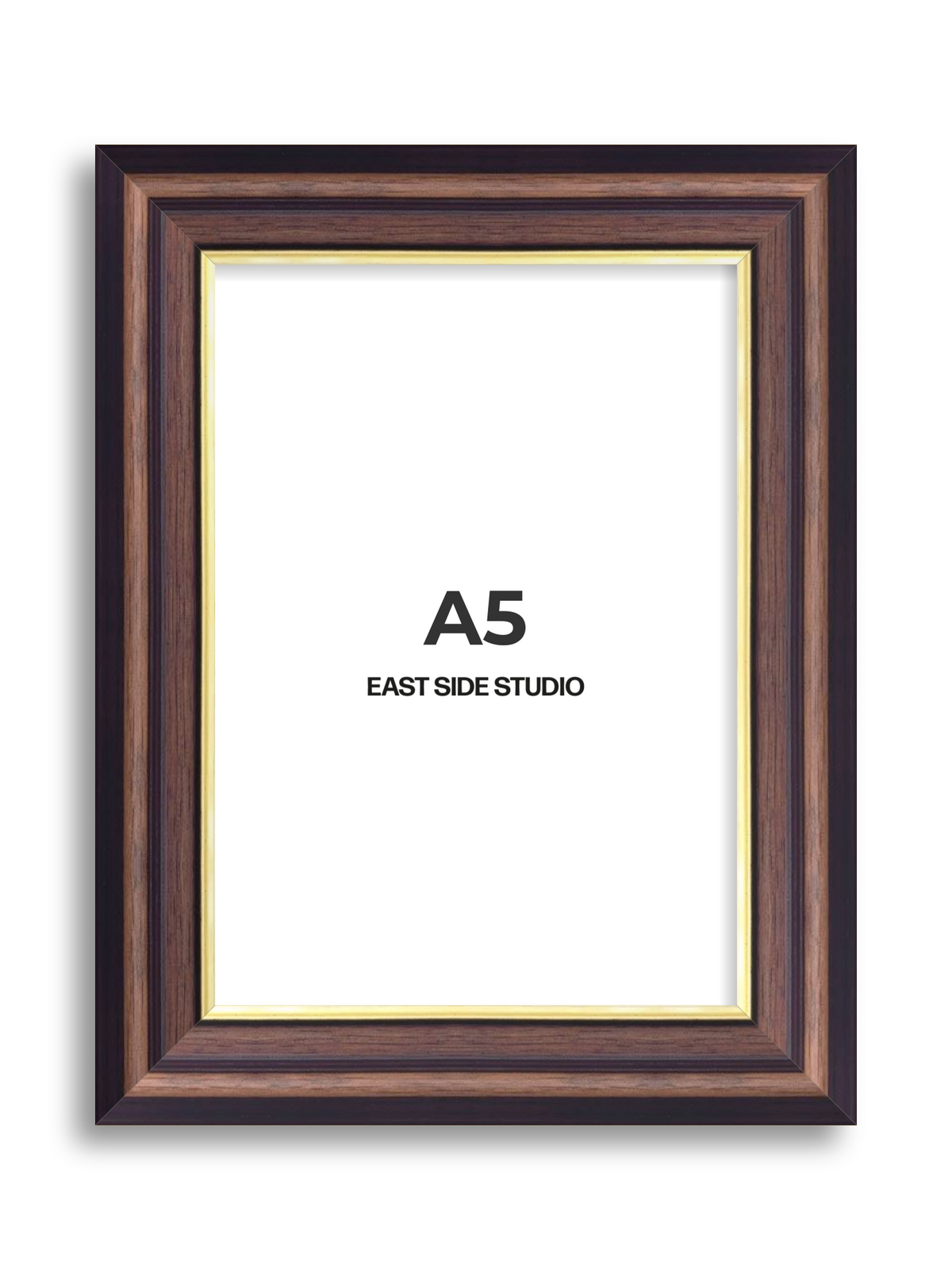 Antique Walnut & Gold A5 picture frame