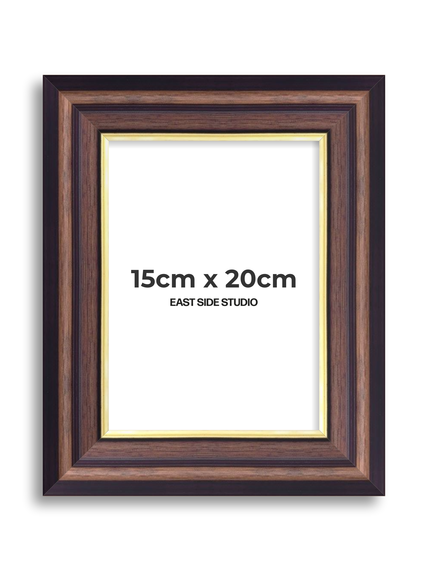 Antique Walnut & Gold 15cm x 20cm picture frame
