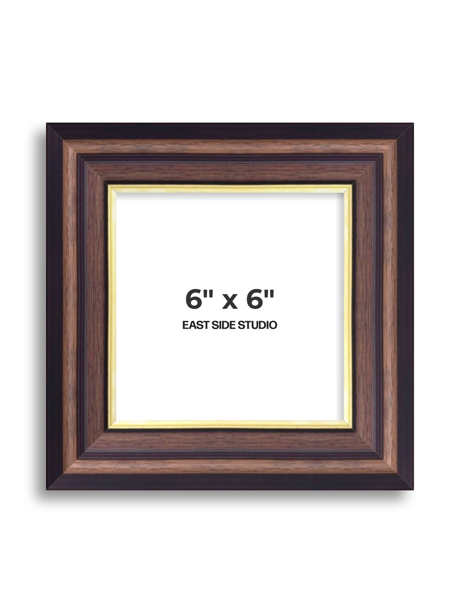 Antique Walnut & Gold 6" x 6" picture frame