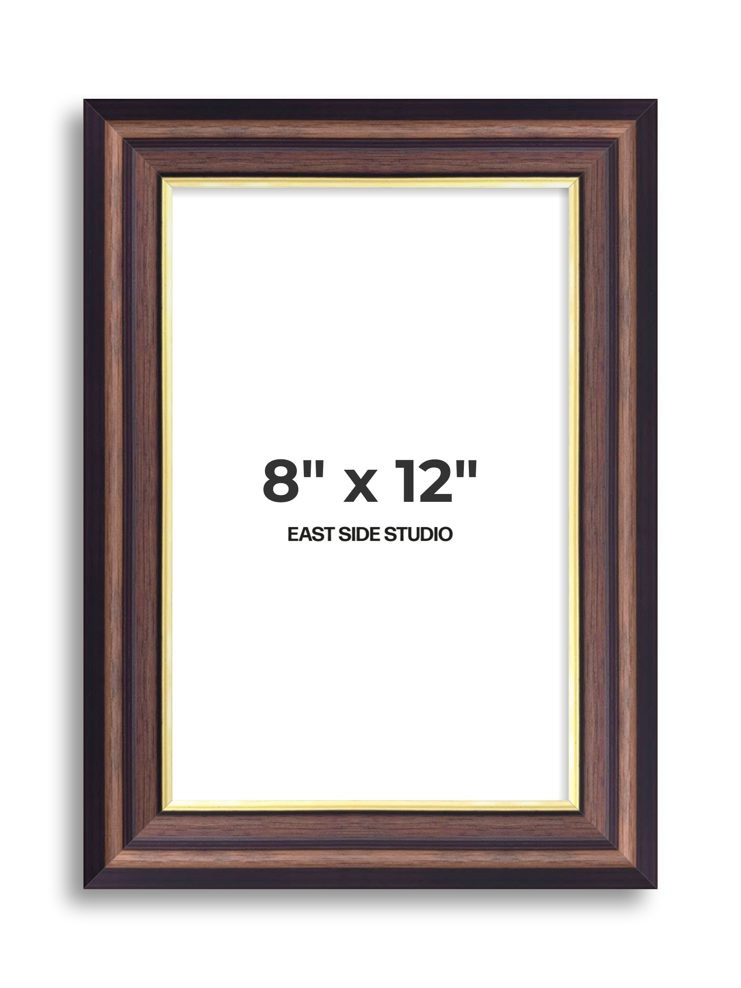 Antique Walnut & Gold 8" x 12" picture frame