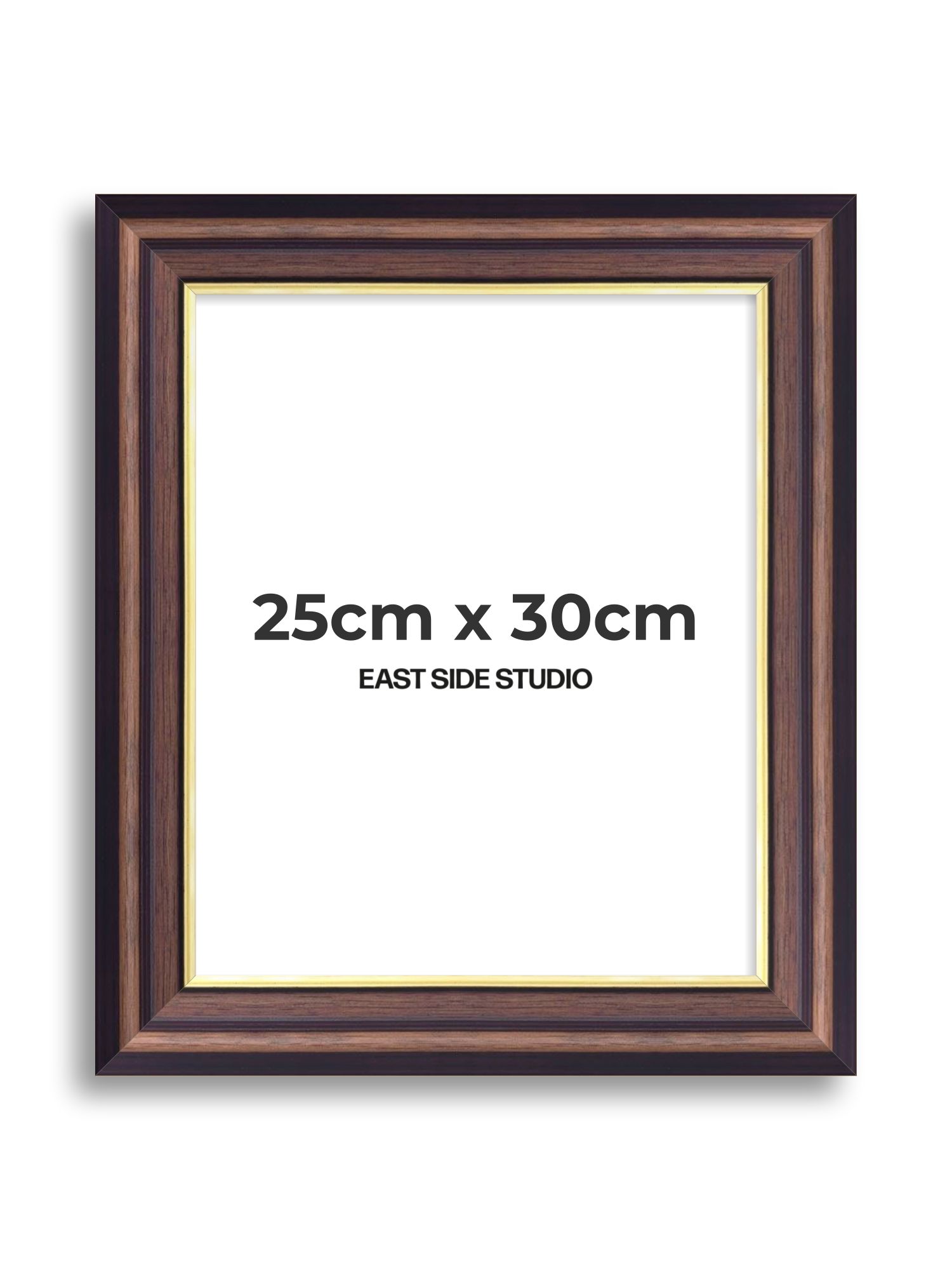Antique Walnut & Gold 25cm x 30cm picture frame