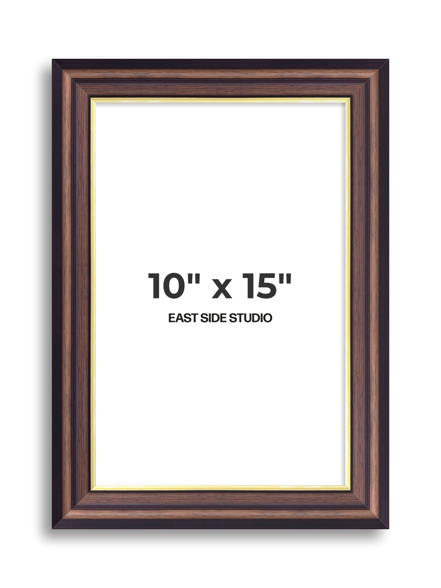 Antique Walnut & Gold 10" x 15" picture frame