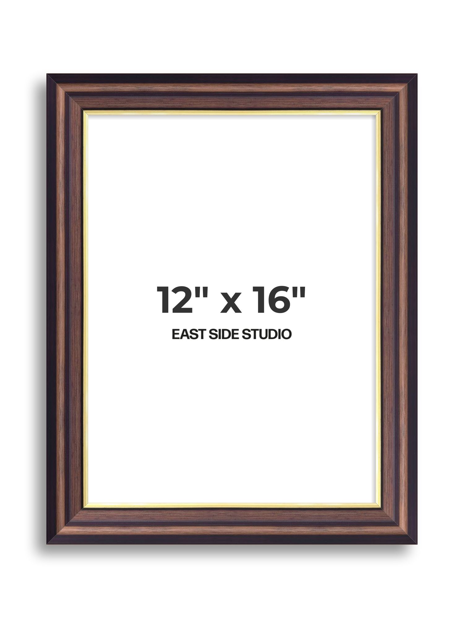 Antique Walnut & Gold 12" x 16" picture frame