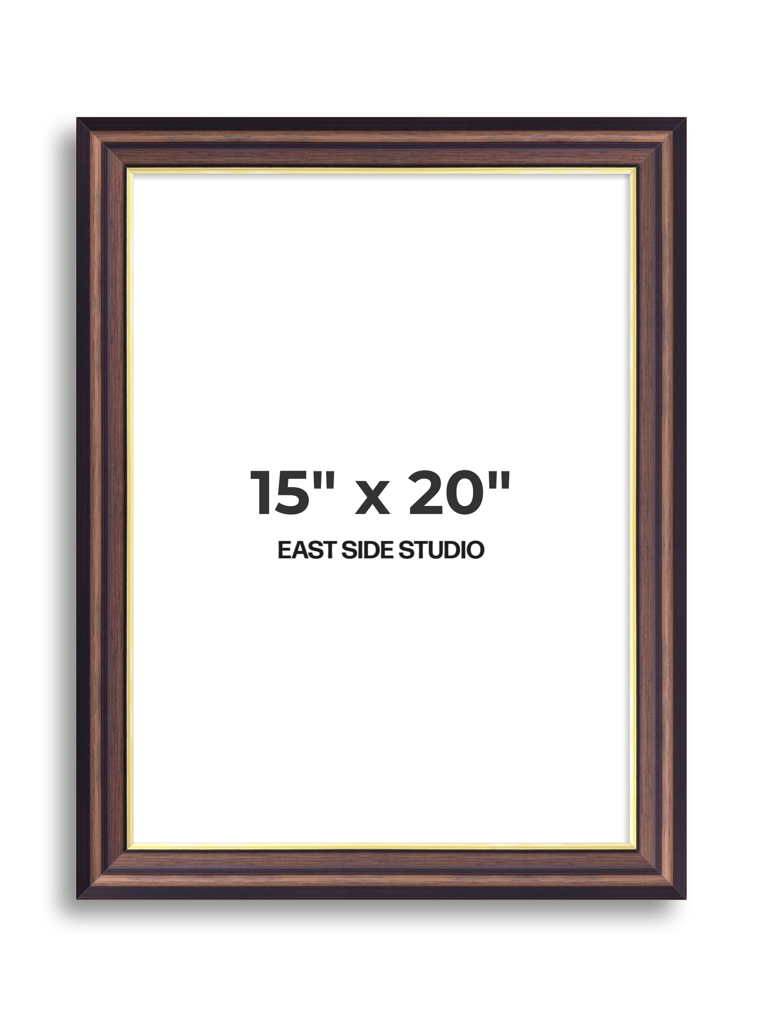 Antique Walnut & Gold 15" x 20" picture frame