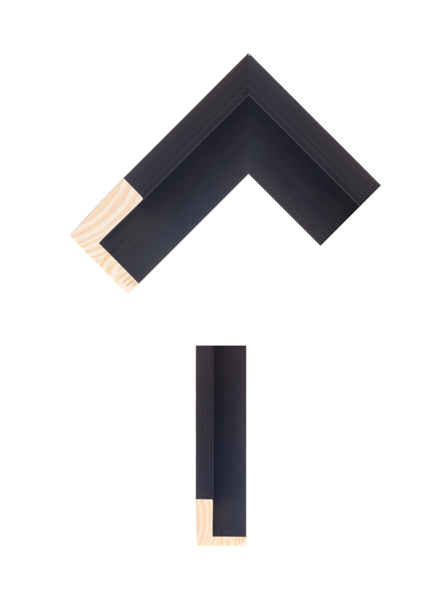 Black canvas tray frame corner and side profile