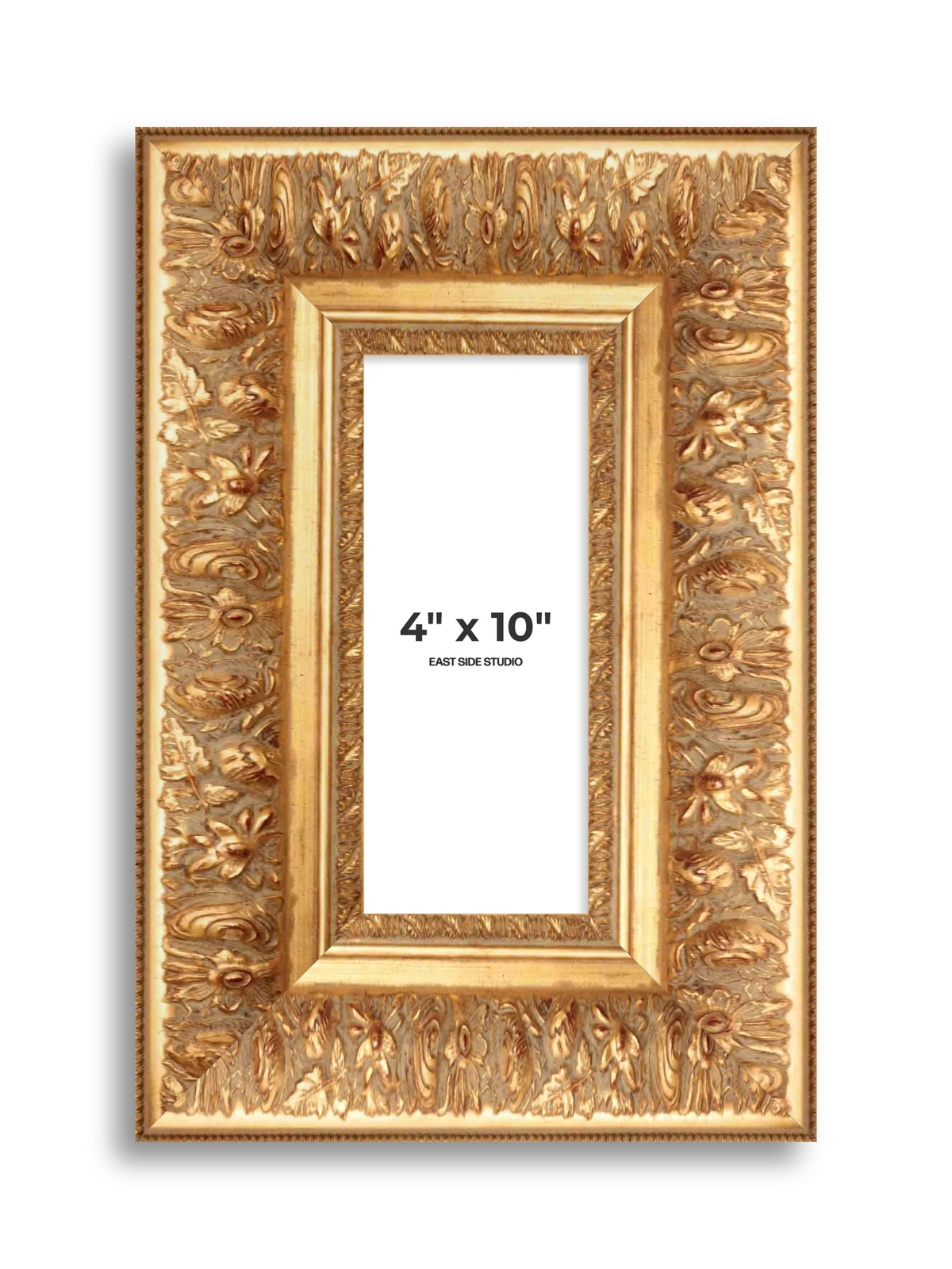 Rocaille Gold 4" x 10" picture frame