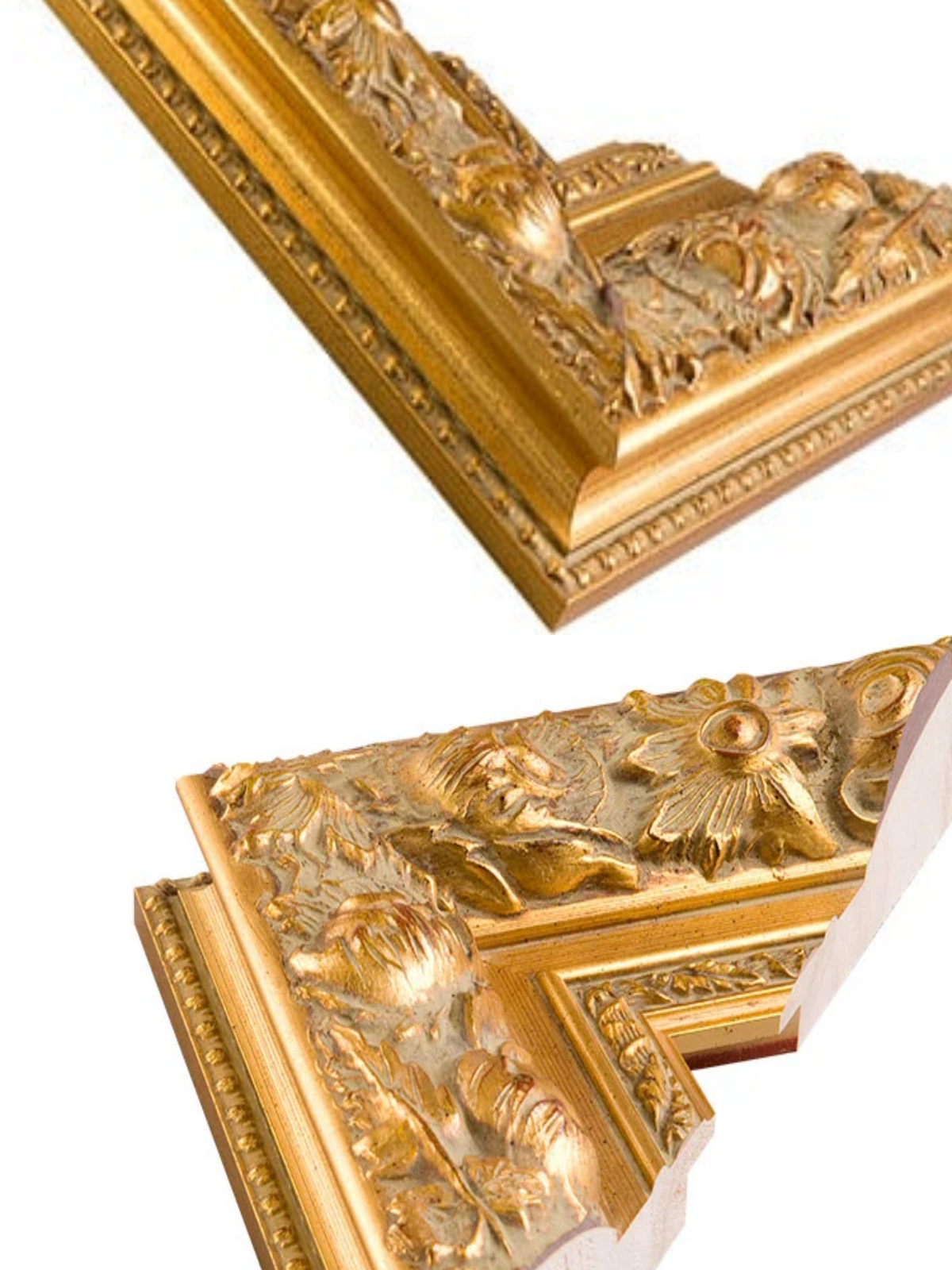 Rocaille Gold picture frame chevron view
