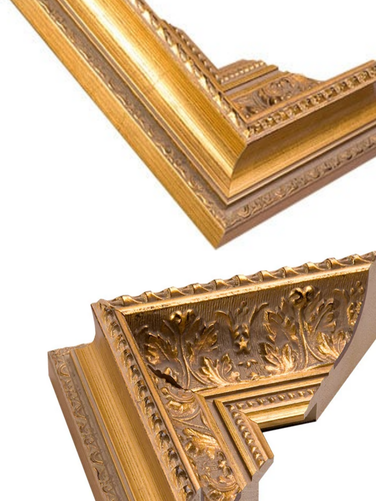 Cornice Gold picture frame chevron view