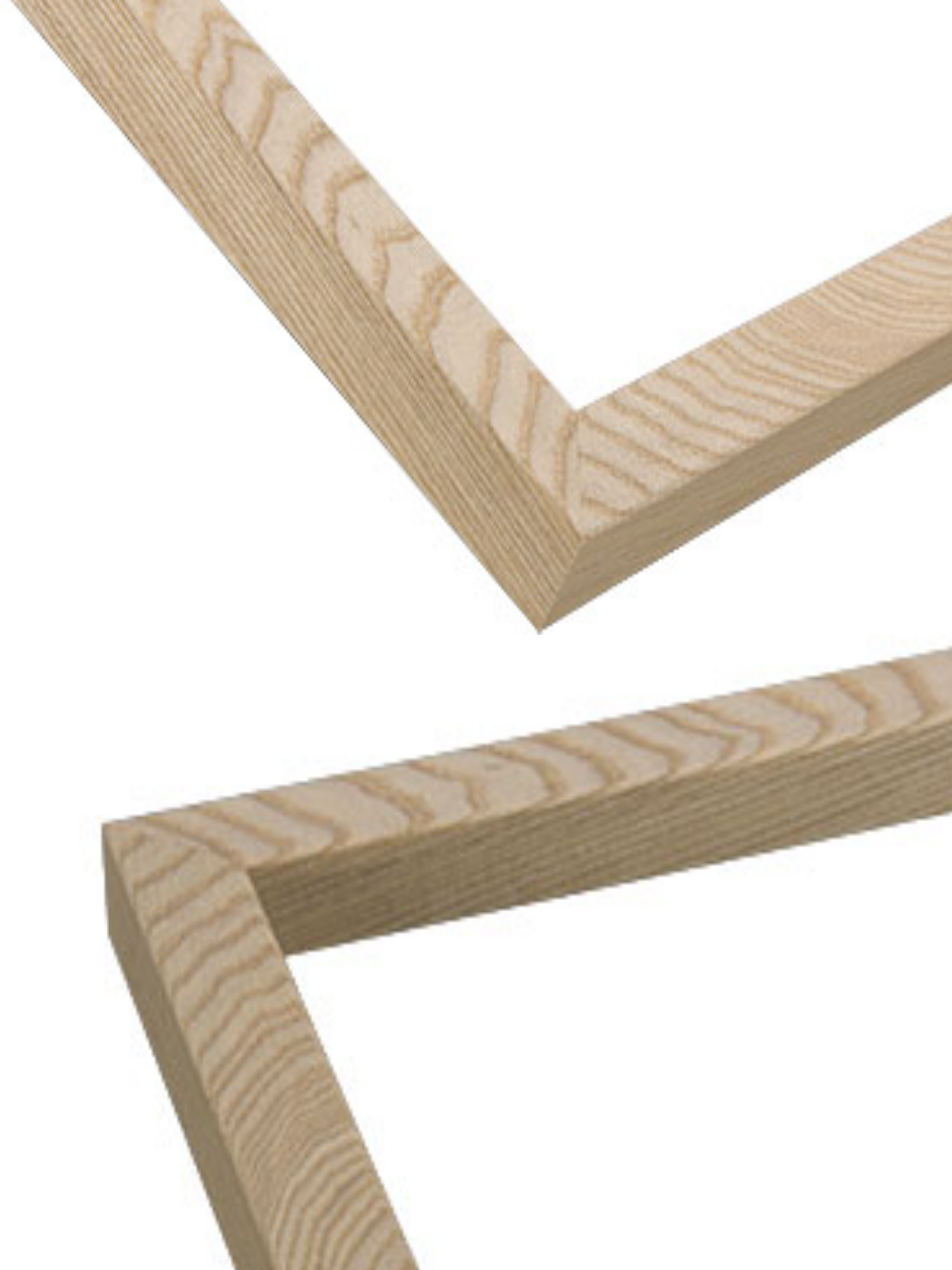 Solid Ash picture frame chevron view