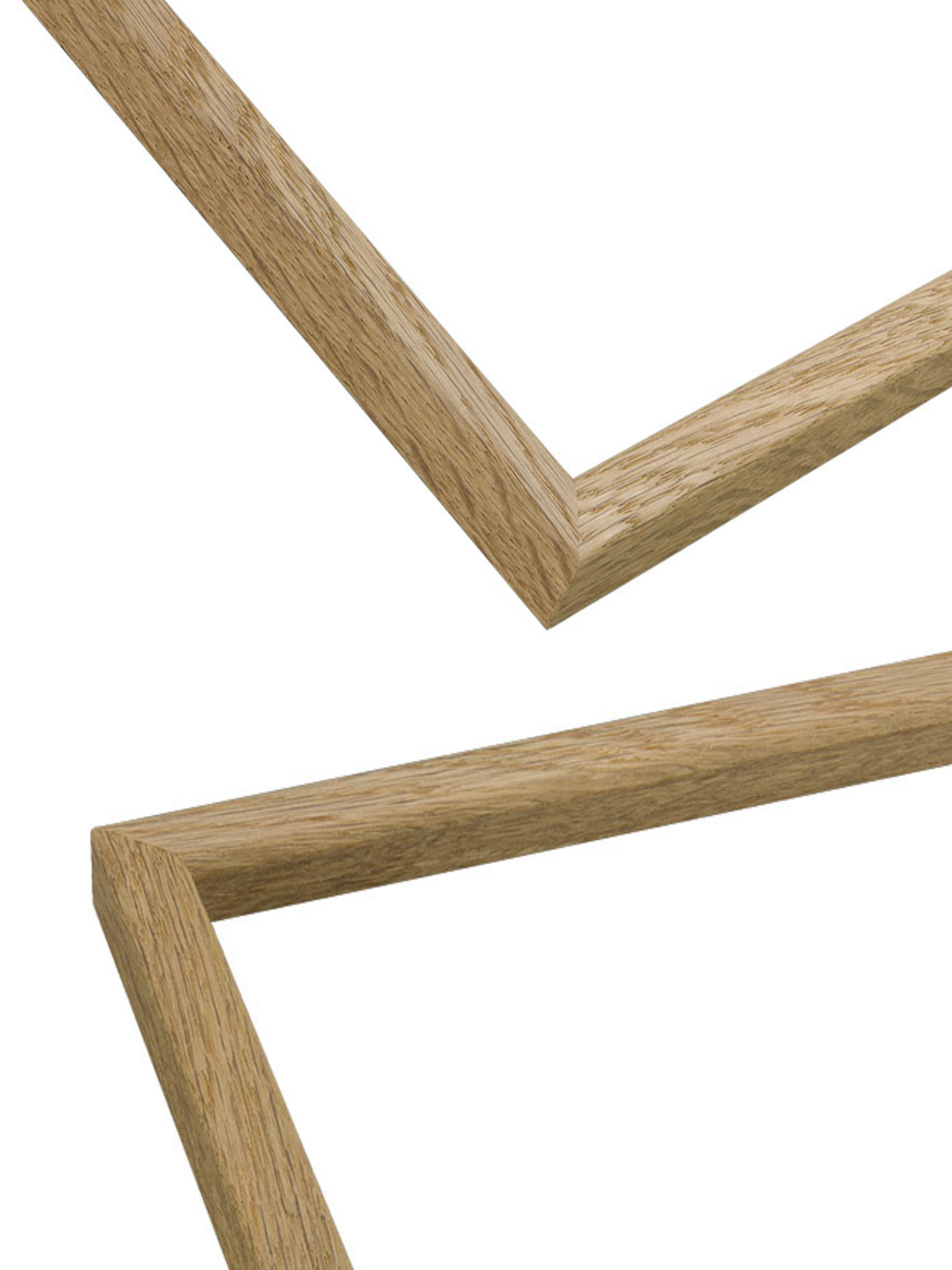 Solid Oak - Slim picture frame chevron view