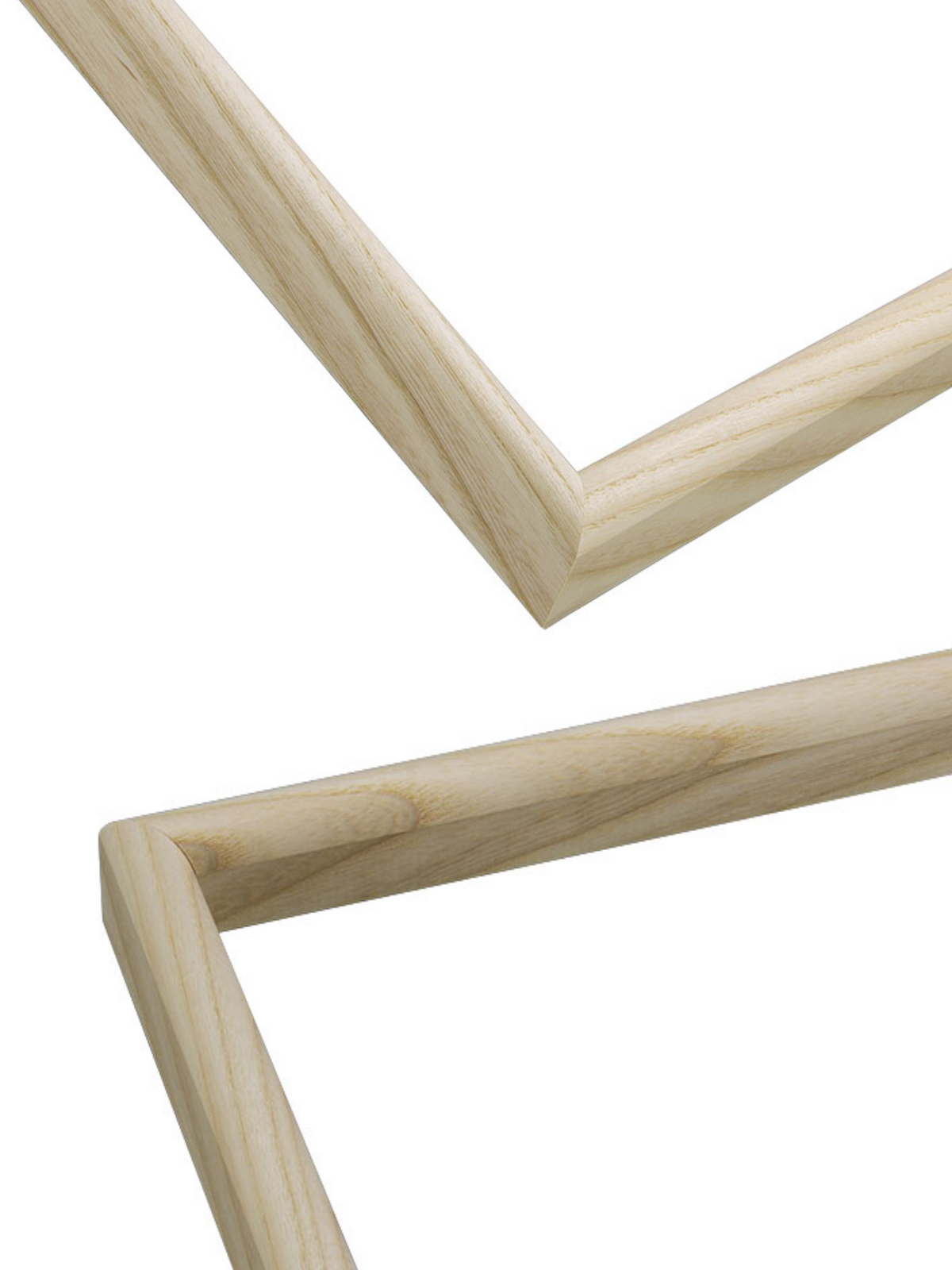 Natural Wood - Domed picture frame chevron view