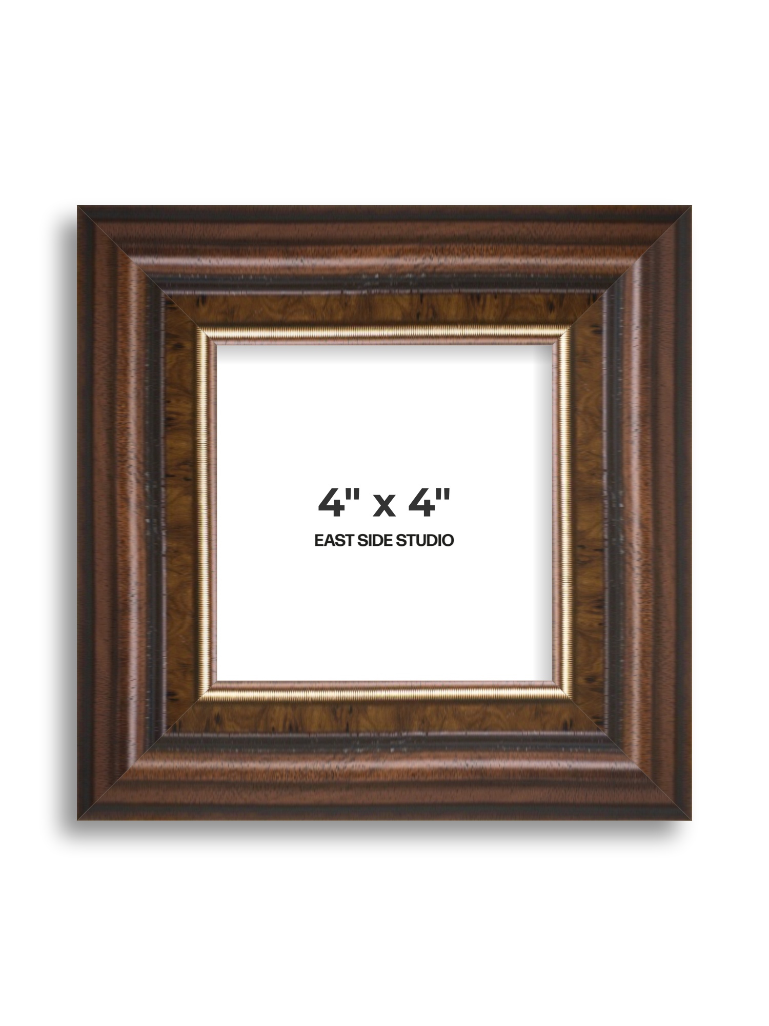 Beaded Walnut 4" x 4" picture frame