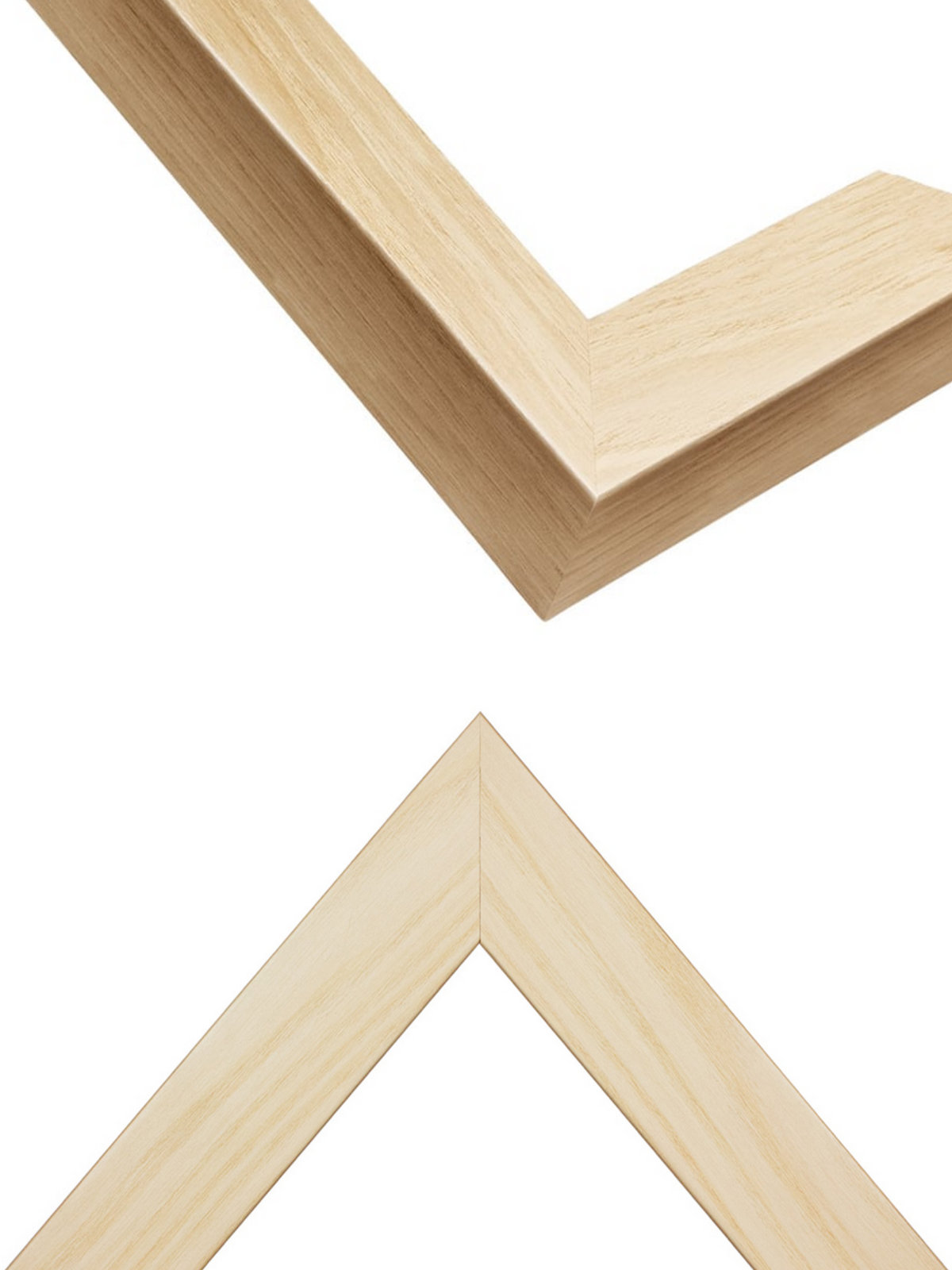 Natural Wood - Wide picture frame chevron view