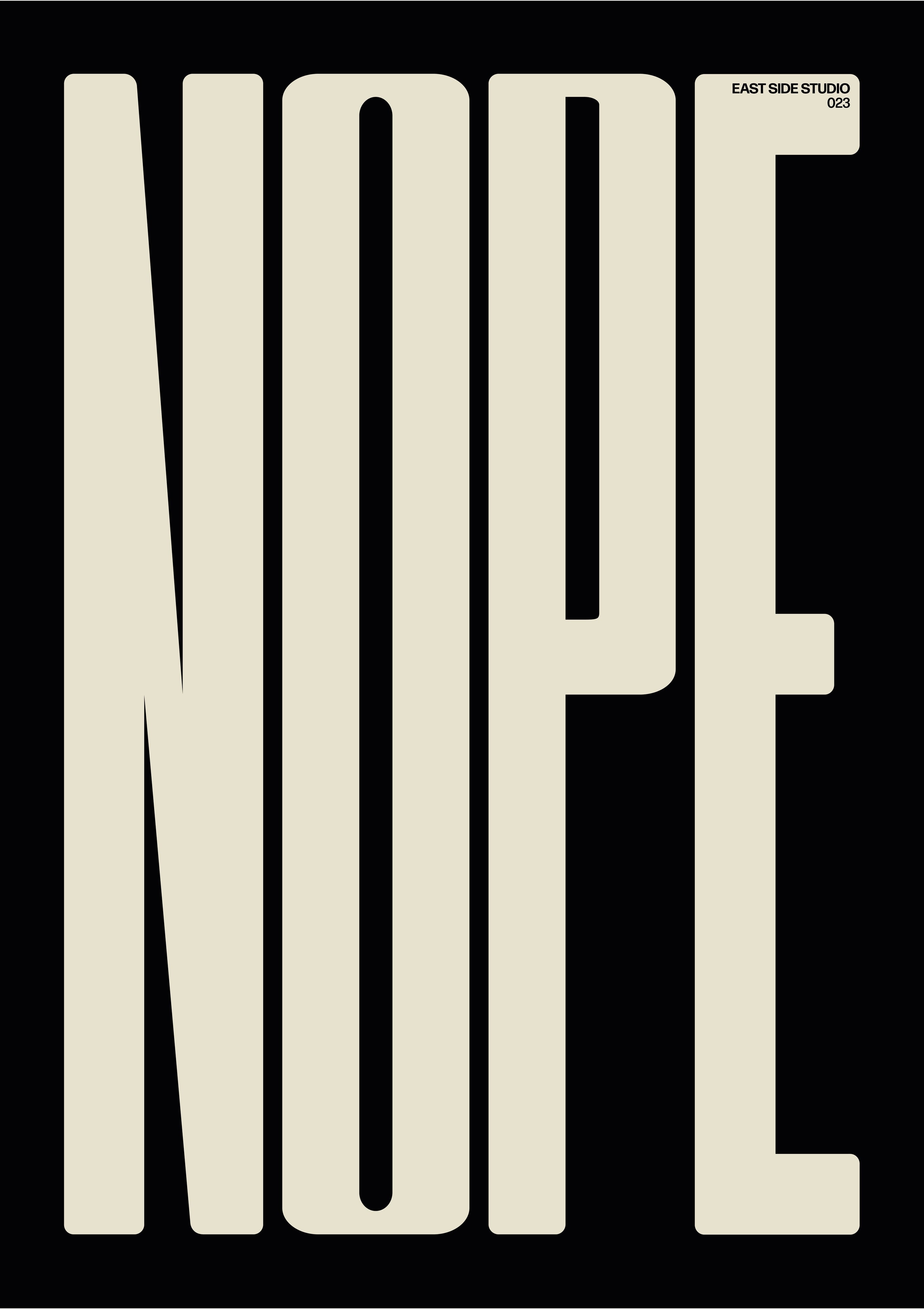 Bold Typography Art Print - NOPE - Off White | East Side Studio London