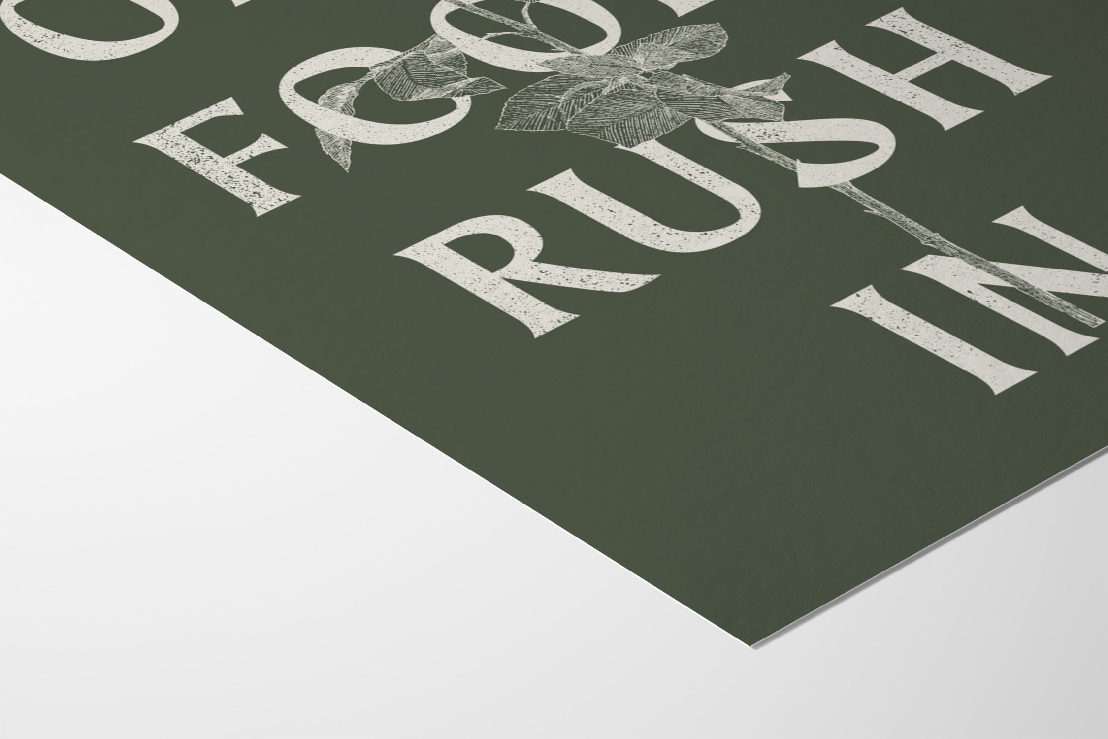 Only Fools Rush In - Olive Green - Diogo Lopes - Fine Art Paper 200gsm |frame=Fine Art Paper 200gsm|