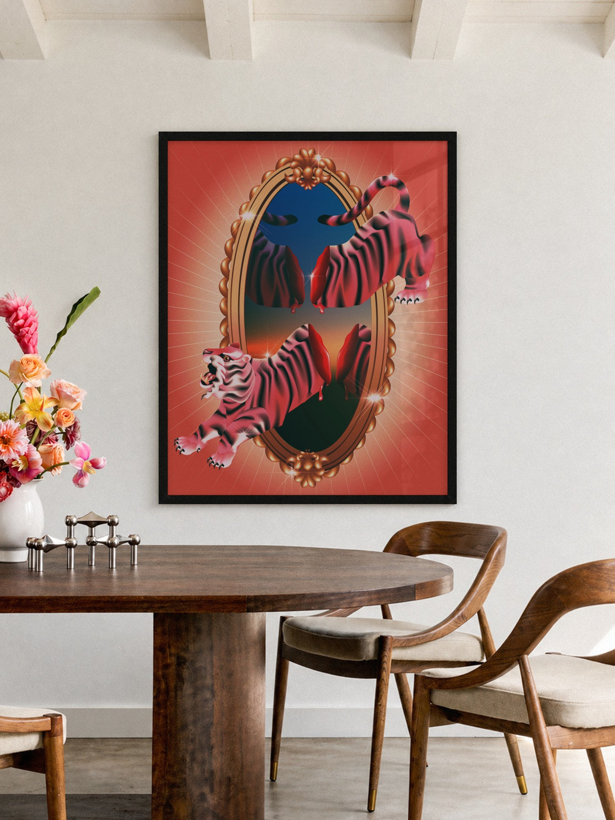 Pink Tiger's Plight - Paulina Almira - 4:5_Black_120926 [Style = 4:5_Black_120926] |frame=4:5_Black_120926| |type=lifestyle|