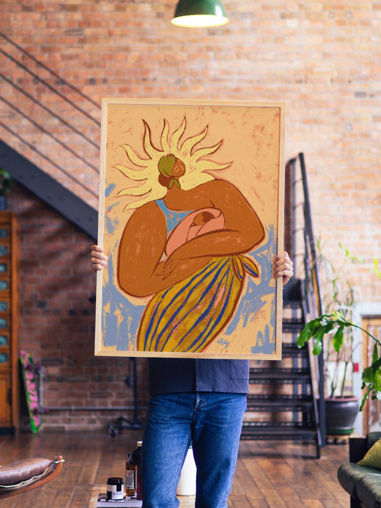 She Is The Sun - Arty Guava - A1 - Natural Wood Frame |frame=A1 - Natural Wood Frame| |type=lifestyle|