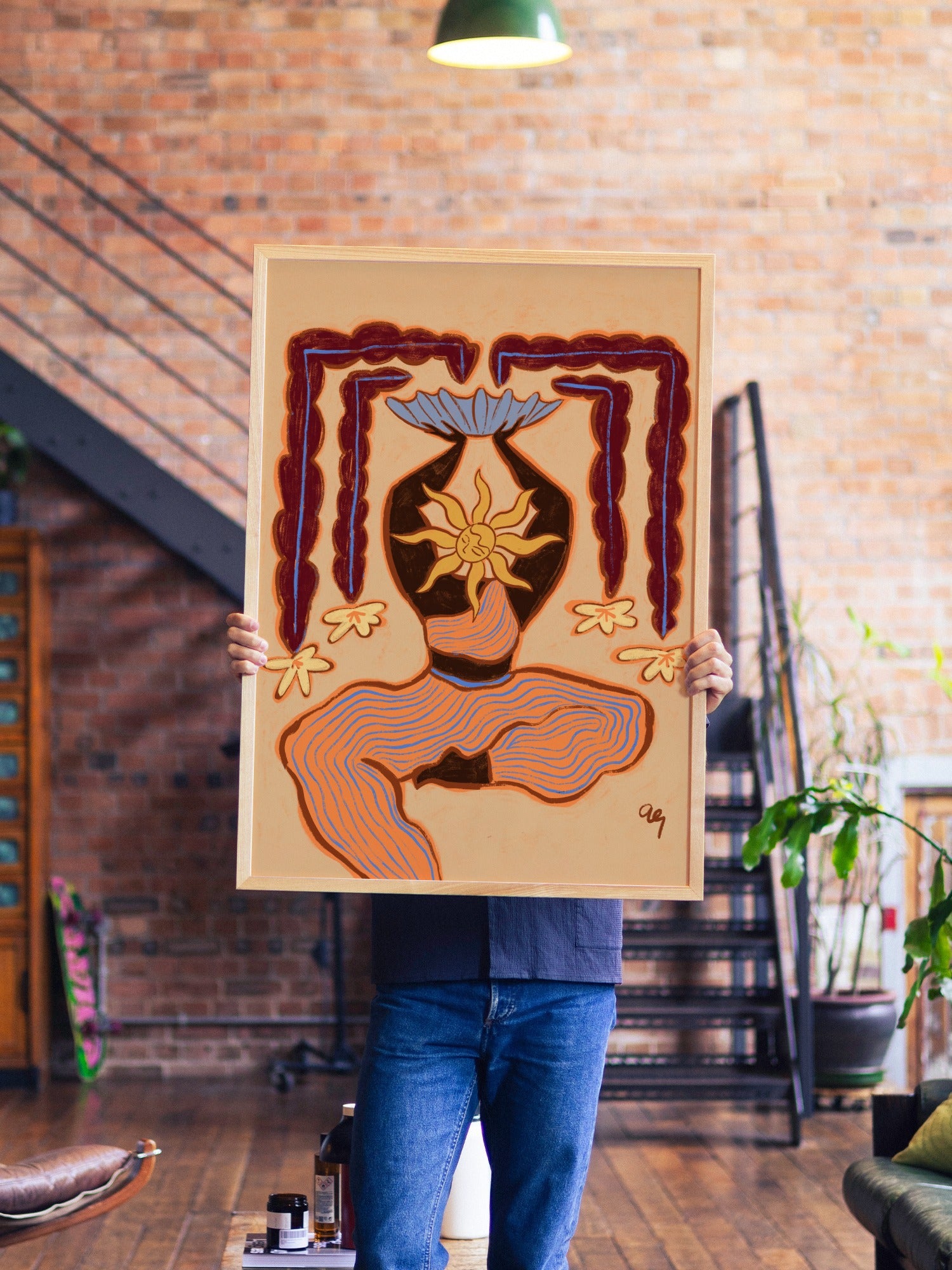 She Who Shines - Arty Guava - A1 - Natural Wood Frame |frame=A1 - Natural Wood Frame| |type=lifestyle|