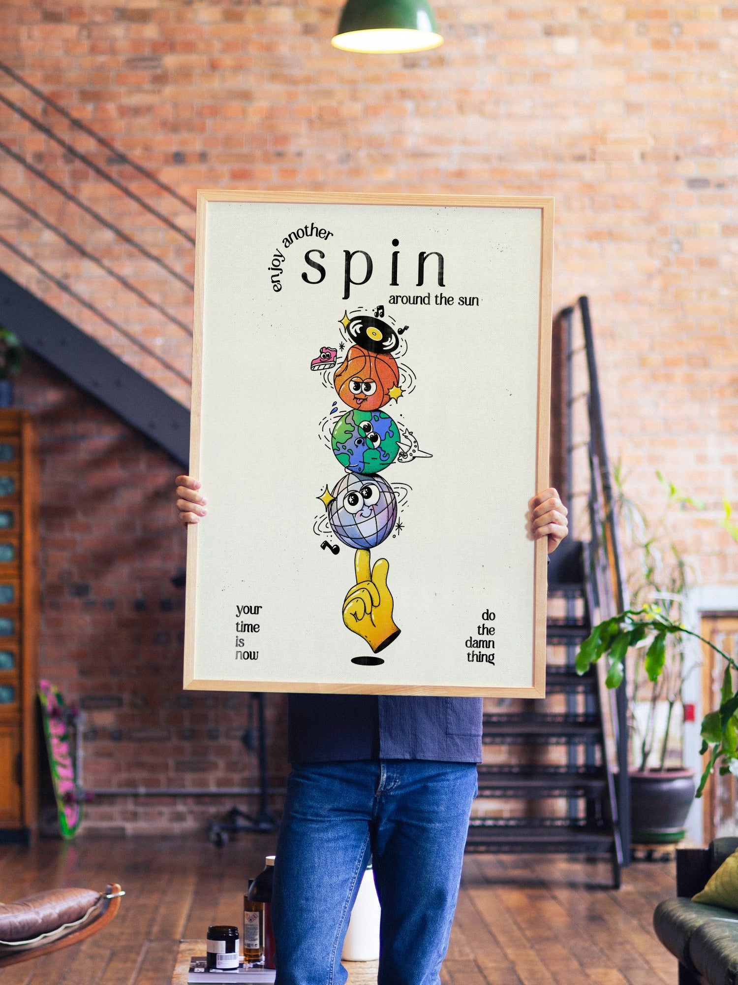 Spin Around The Sun - My Sunbeam - A1 - Natural Wood Frame |frame=A1 - Natural Wood Frame| |type=lifestyle|