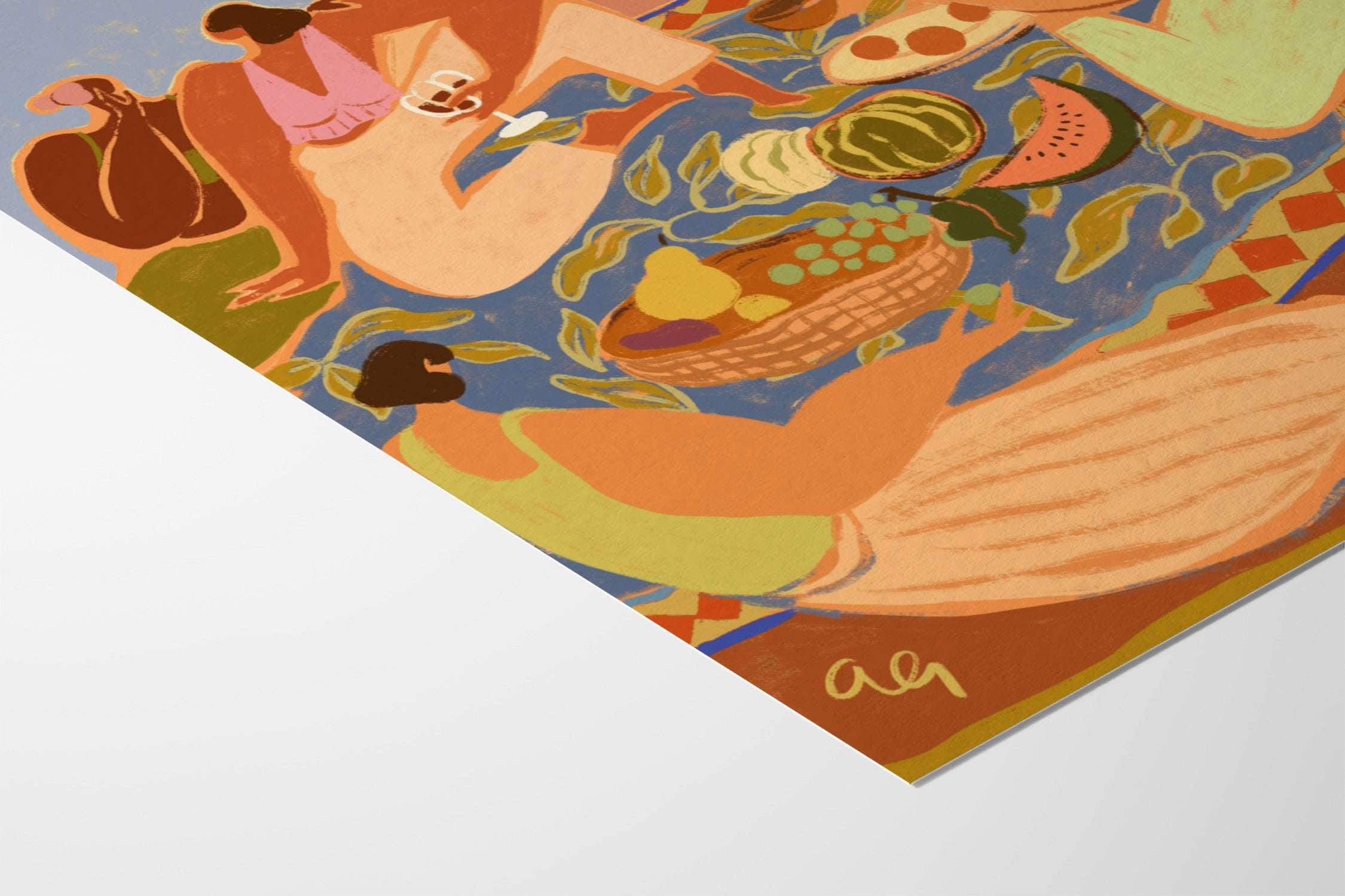 Summer Picnic - Arty Guava - Fine Art Paper 200gsm |frame=Fine Art Paper 200gsm|