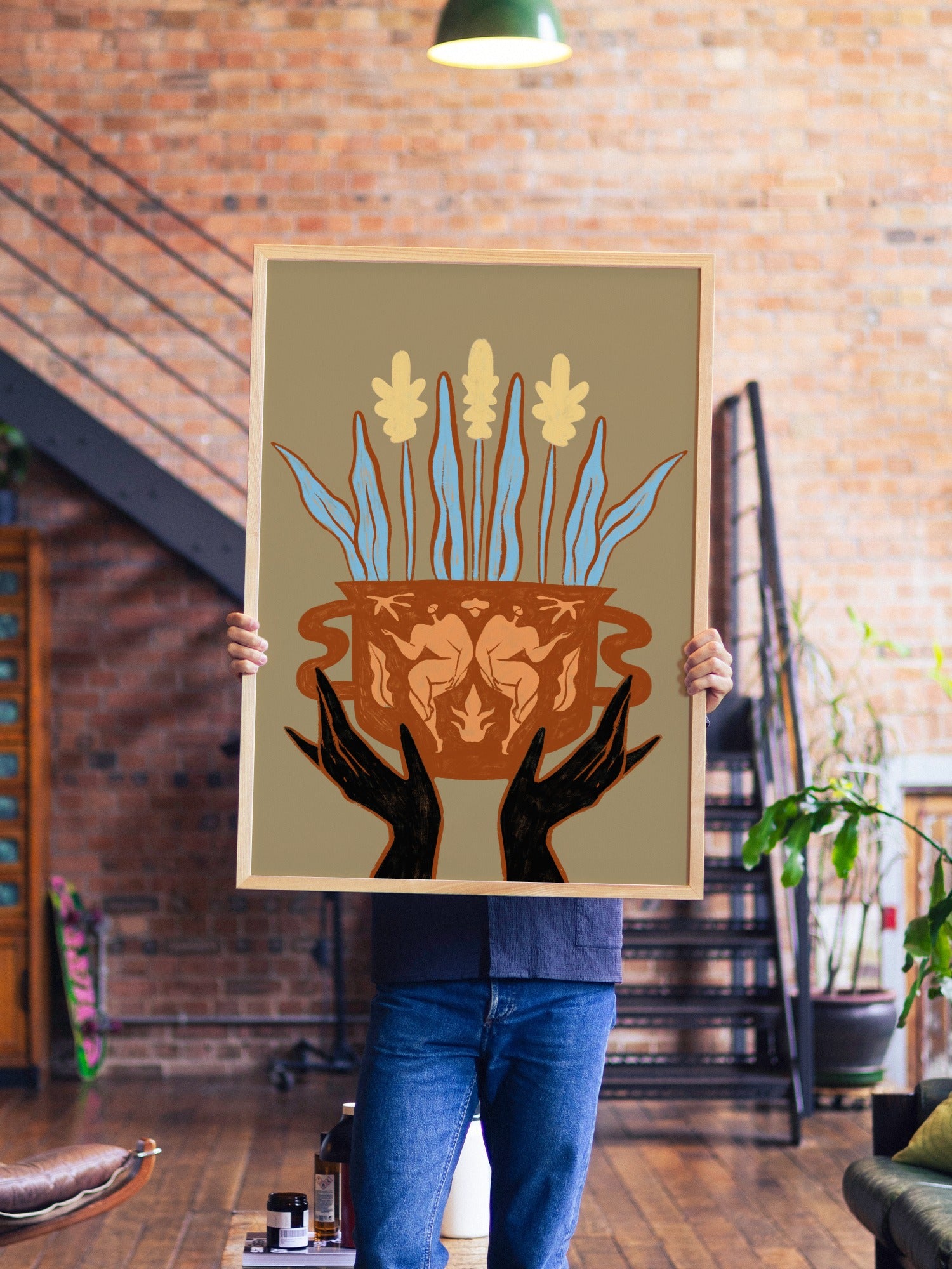 Vase Collection Growth - Arty Guava - A1 - Natural Wood Frame |frame=A1 - Natural Wood Frame| |type=lifestyle|