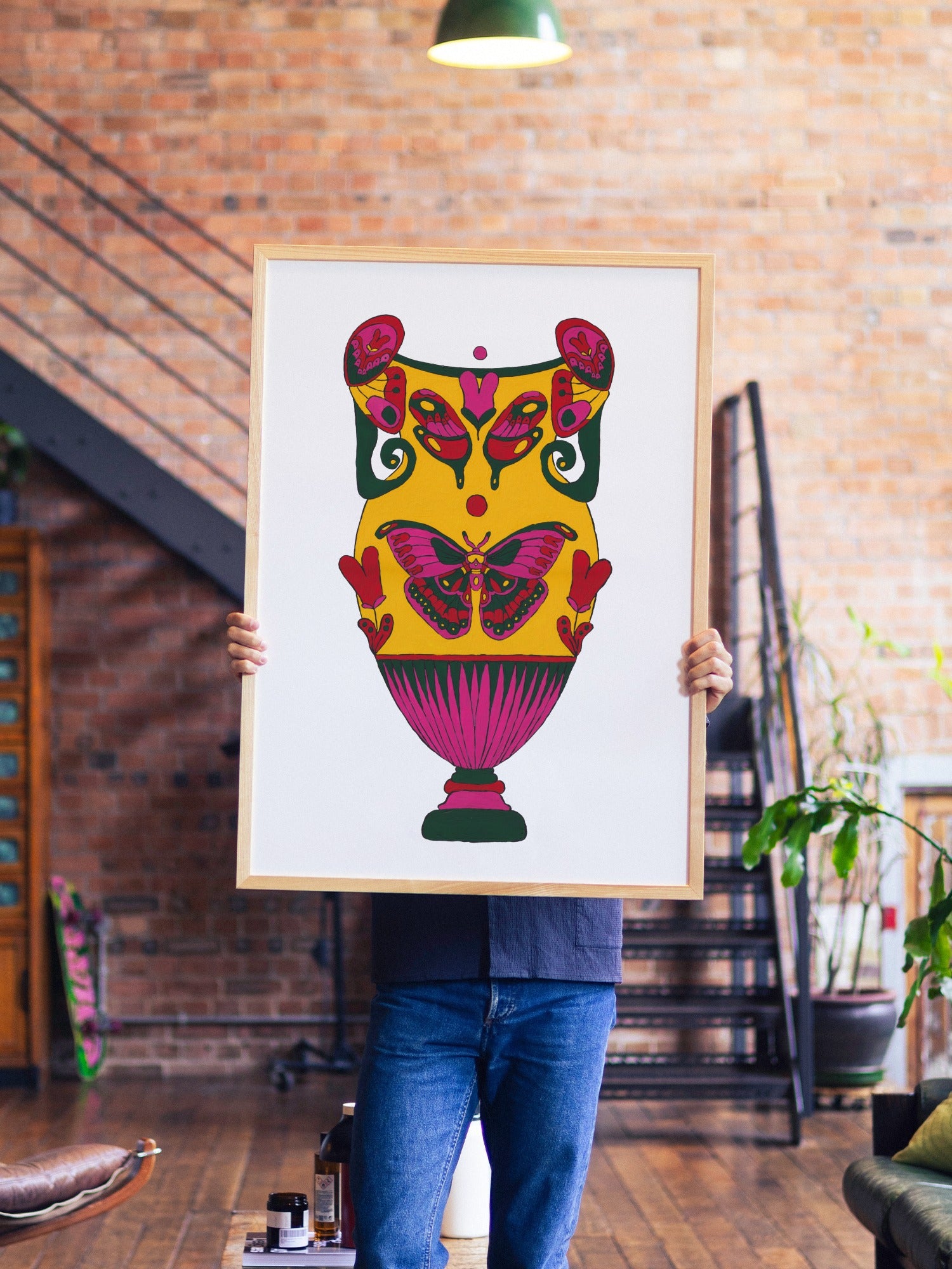 Metamorphosis of Light - Maria Barrera - A1 - Natural Wood Frame |type=lifestyle|