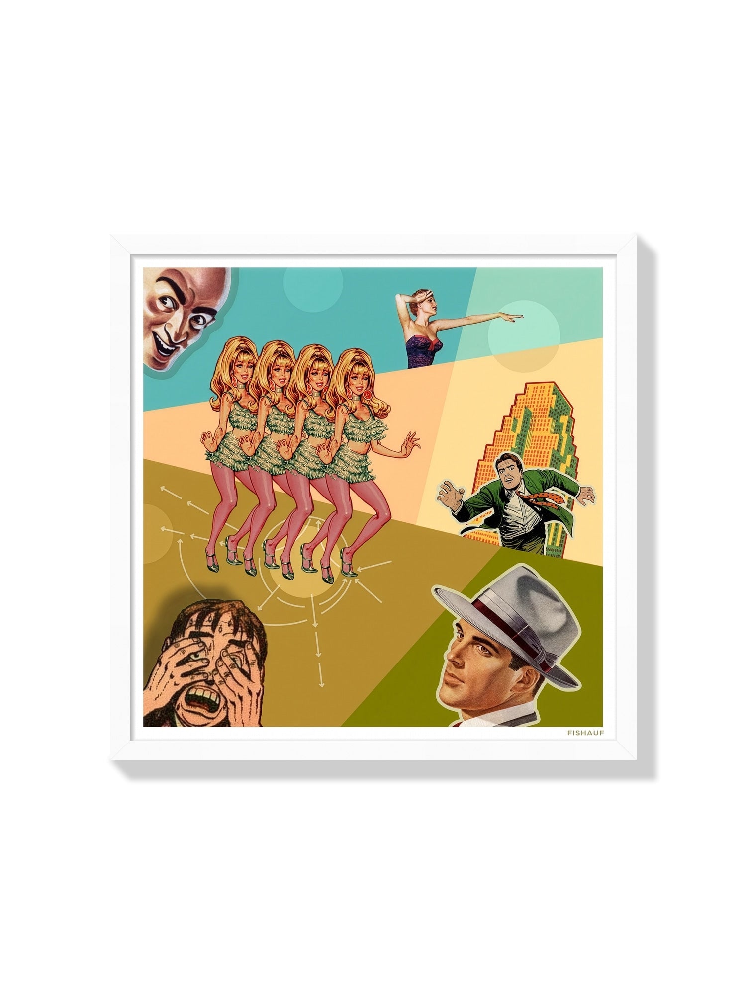 "GO GO" fine art print by Louis Fishauf in white frame |frame=White Frame|