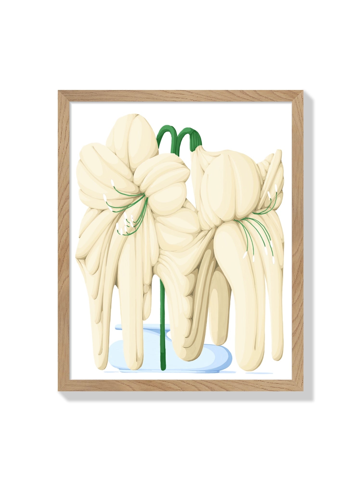 "Melting Flower VI" fine art print by Flo Meissner displayed in a Natural Frame |frame=Natural Frame|