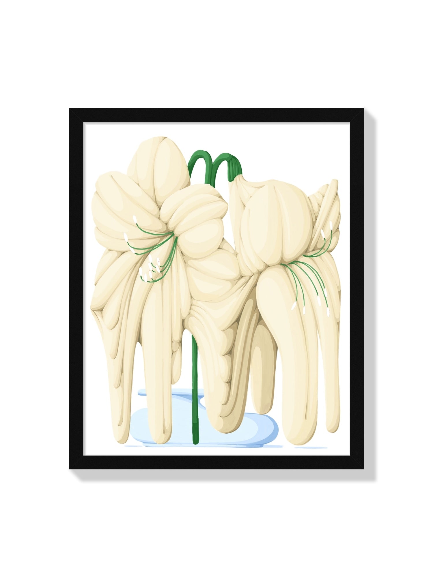 "Melting Flower VI" fine art print by Flo Meissner in black frame. |frame=Black Frame|