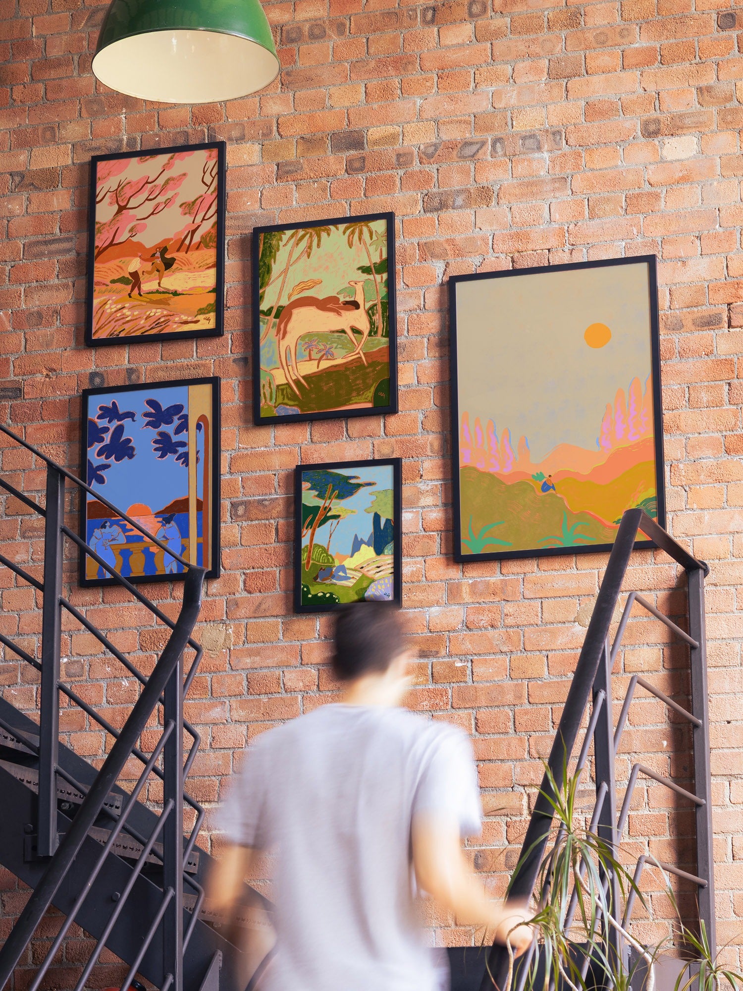 "Spirit Horse" by Arty Guava, fine art print in black frame displayed in styled interior setting |type=lifestyle|