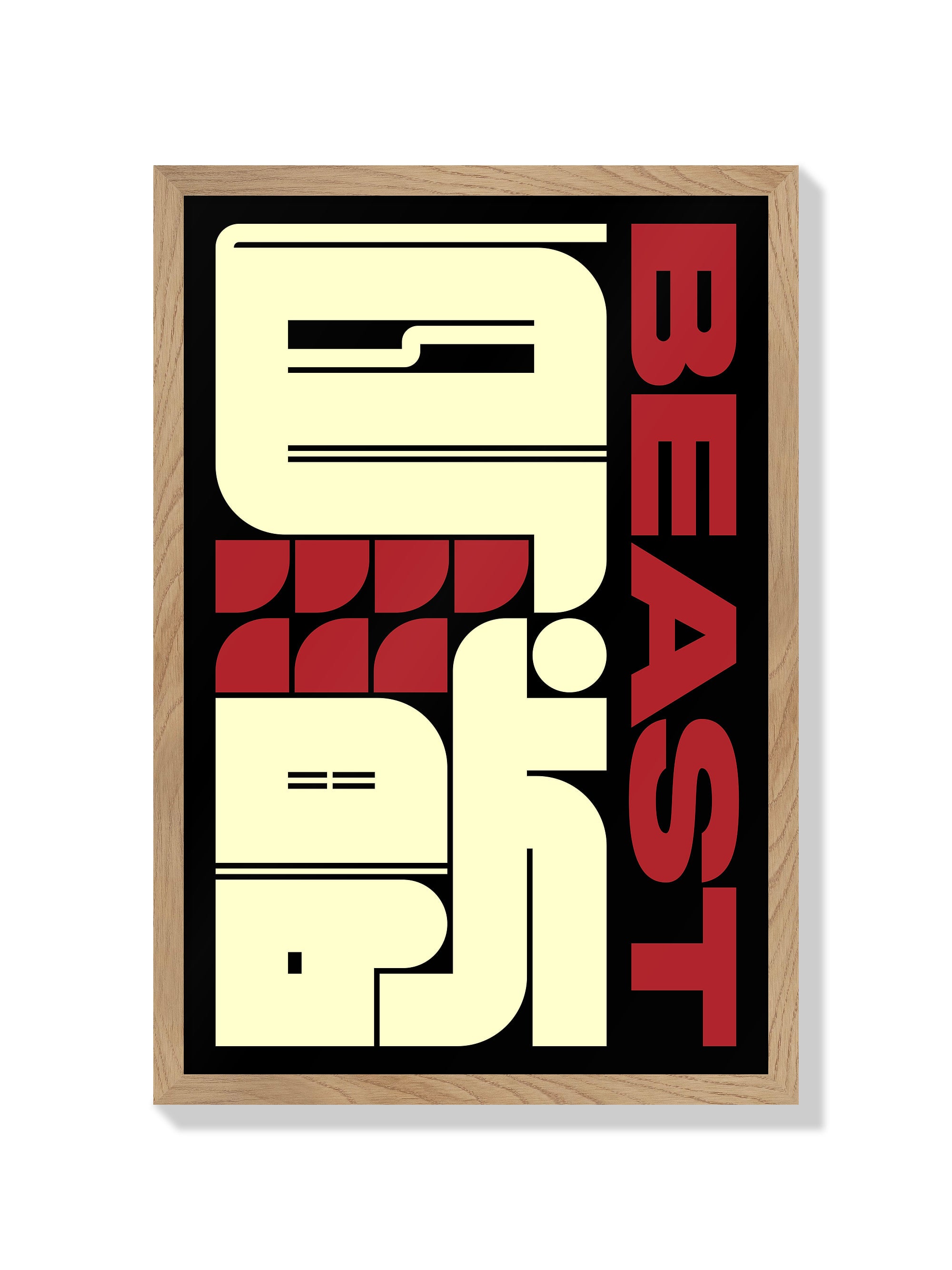 "鳥獣#2 (Beast)" by Kenichi Minami, fine art print in natural frame. |frame=Natural Frame|