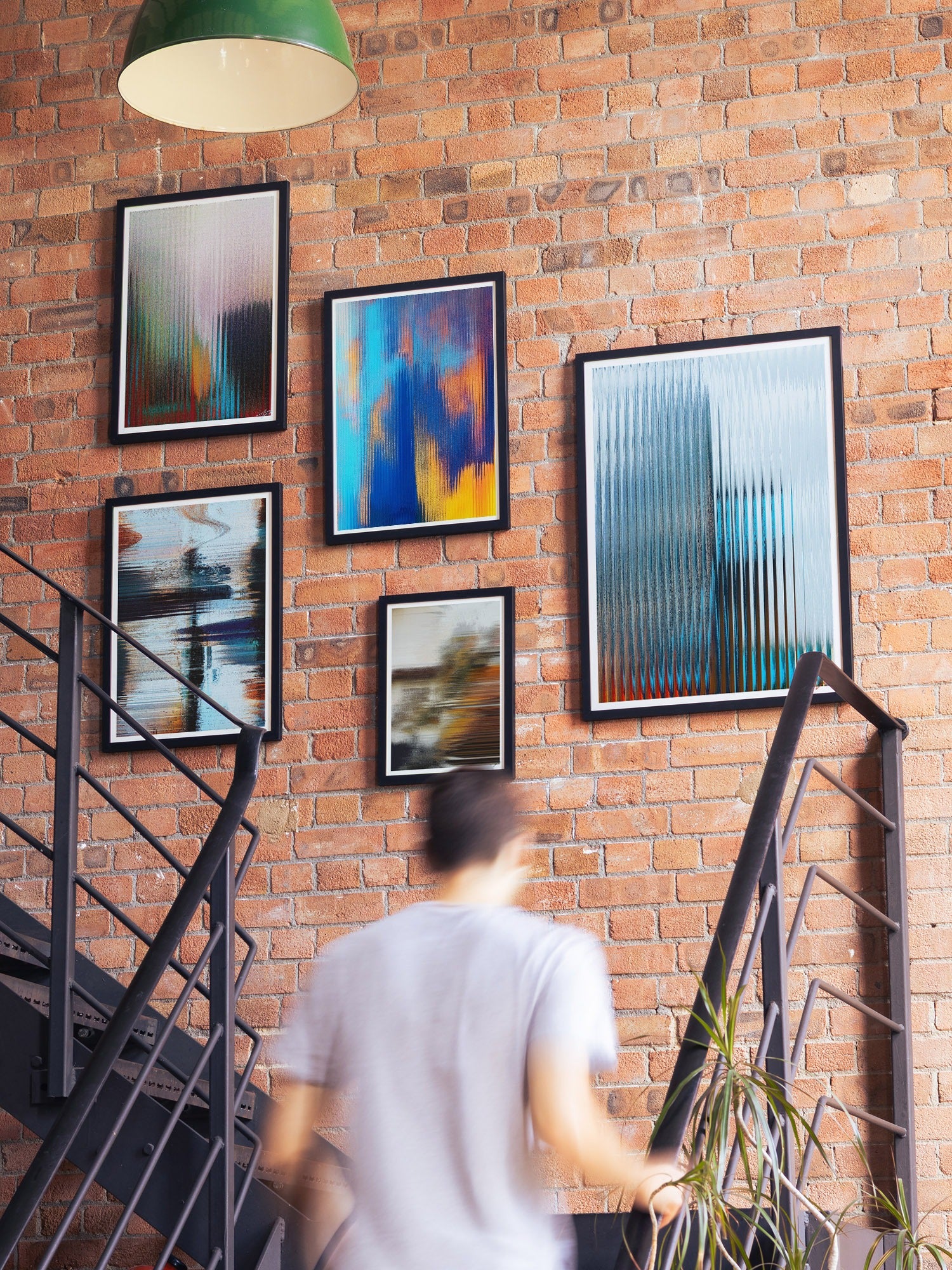 "Glitch 25.731 - Through The Clouds by Aaron Borchardt, fine art print in a black frame, displayed in styled interior sett... |type=lifestyle|