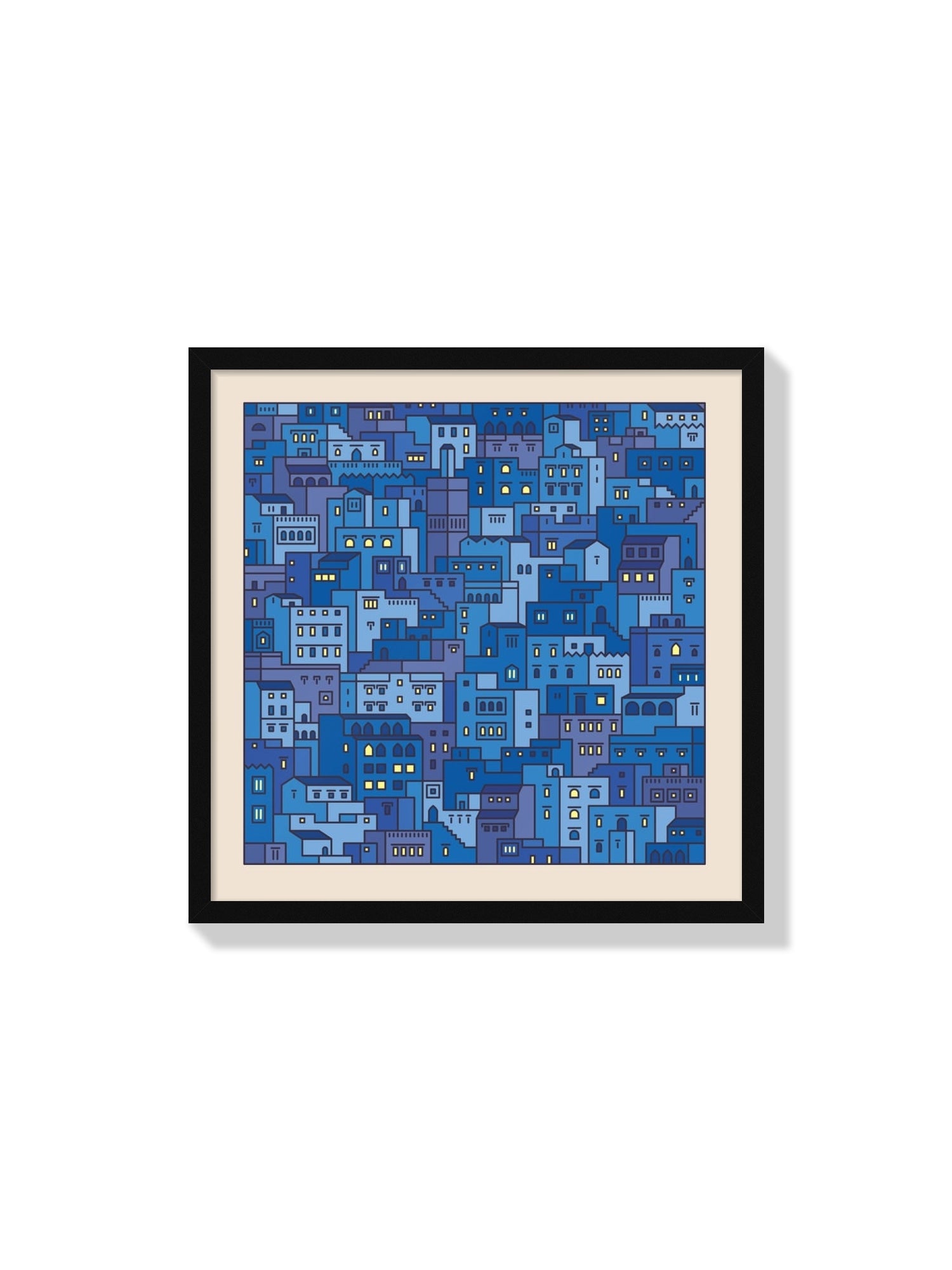 Fine art print "Settlements 04 – Chefchaouen, Morocco" by Rick Crane in black frame. |frame=Black Frame|