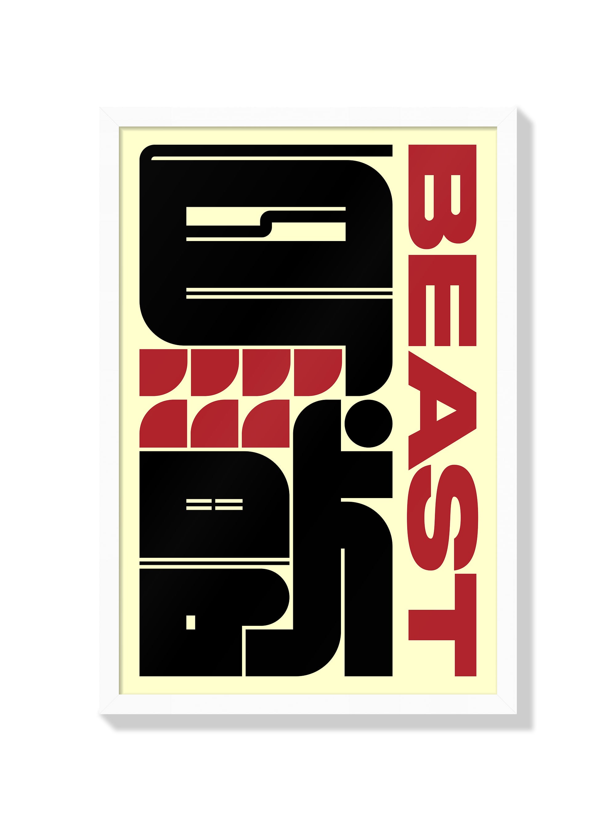 "鳥獣#1 (Beast)" by Kenichi Minami, fine art print in white frame, depicting a beast-inspired artwork. |frame=White Frame|