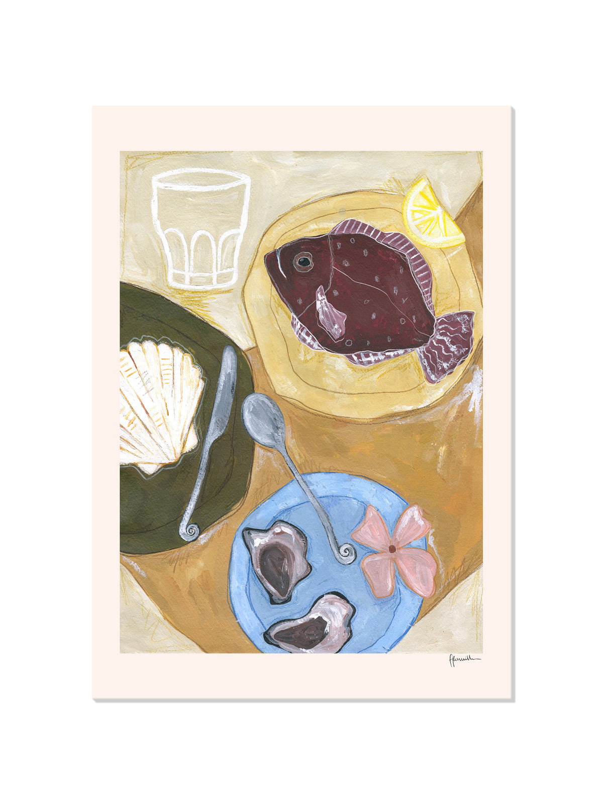 Oysters, Fish & Flowers - Frankie Penwill - Unframed |frame=Unframed|
