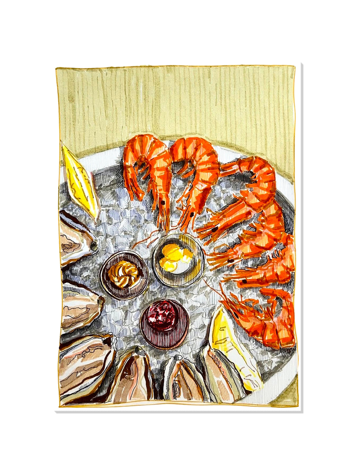 Shrimp + Oysters - Emma Louise - Unframed |frame=Unframed|