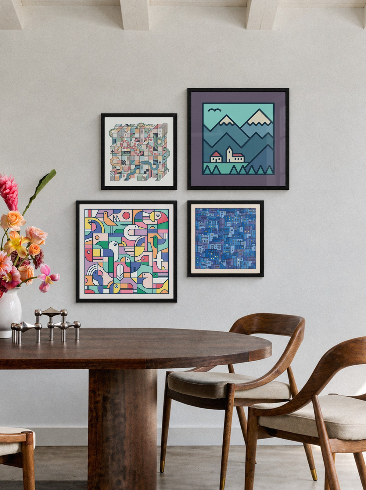 Village in the Mountains (Miniscape 01) - Rick Crane - 1:1_GWBlack_120926 |type=gallerywall|