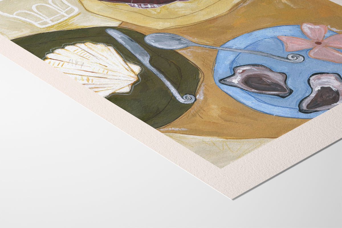 Oysters, Fish & Flowers - Frankie Penwill - Hahnemuhle German Etching 310gsm |type=paper|