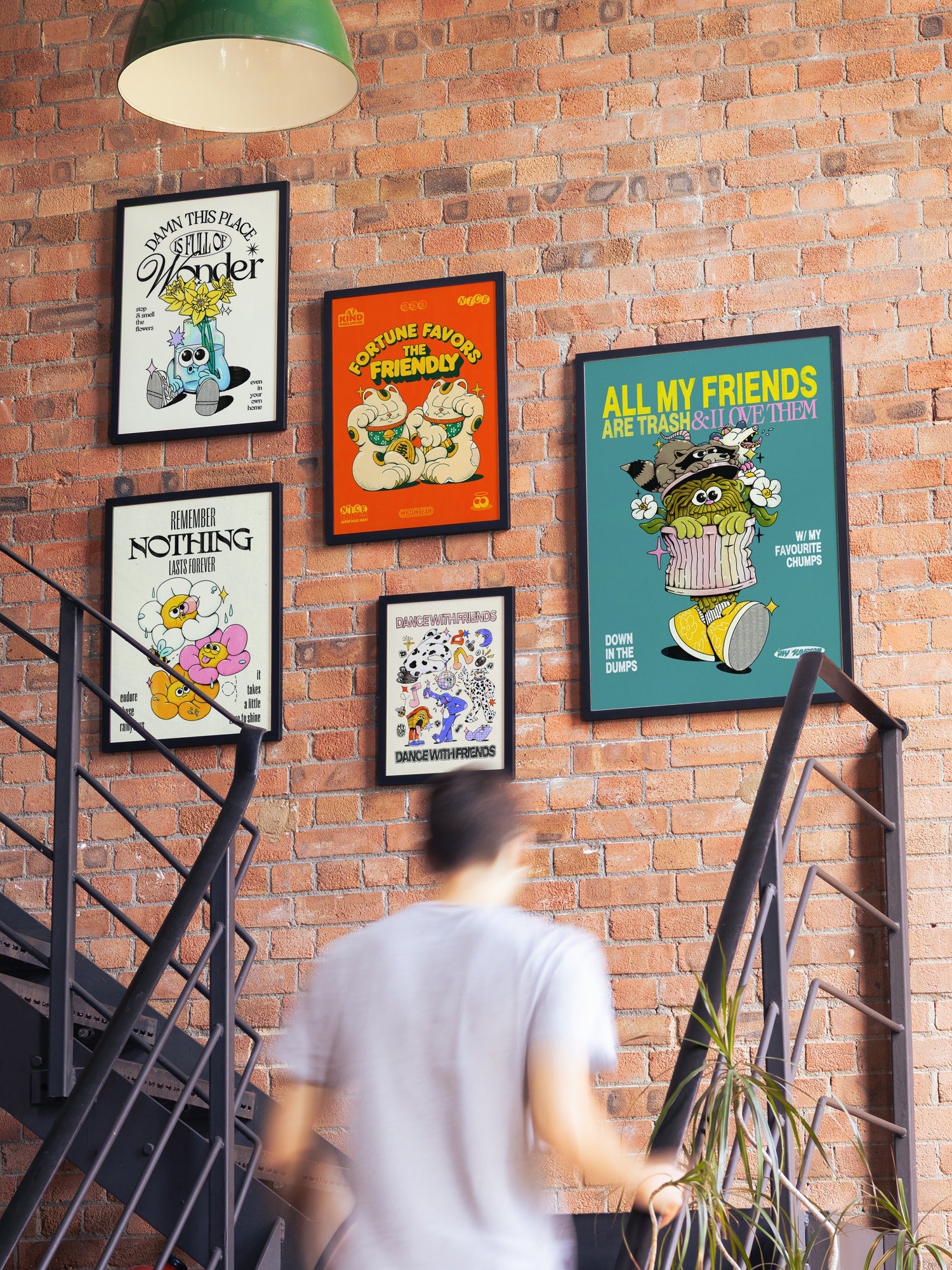 Retro Illustration Art Print - Fortune Favors The Friendly by My