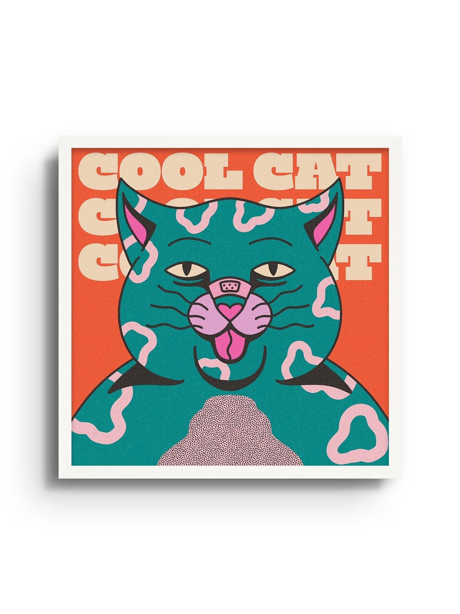 Cool Cat - Green - Azaazelus - East Side Studio - Art Prints