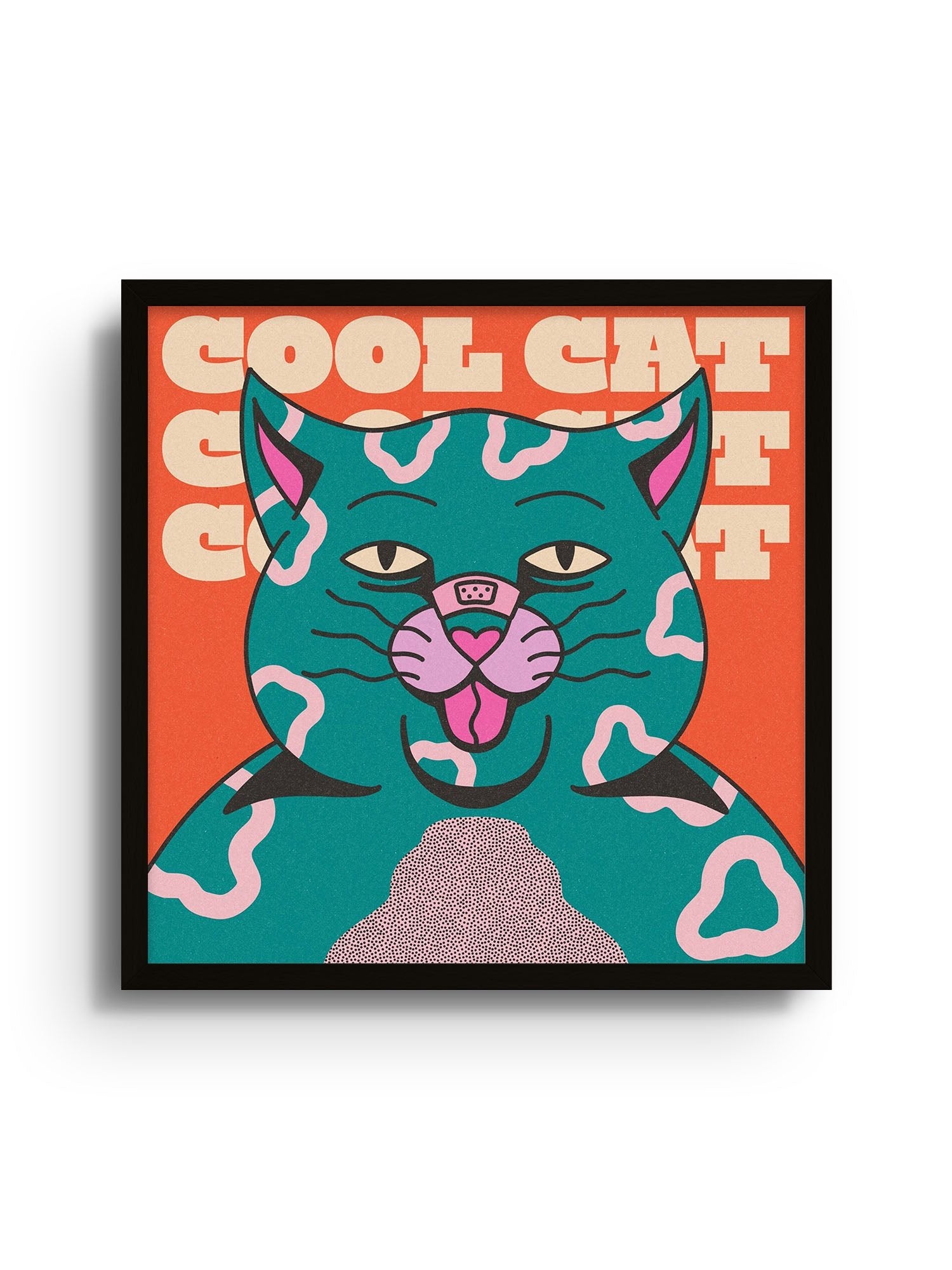 Cool Cat - Green - Azaazelus - East Side Studio - Art Prints