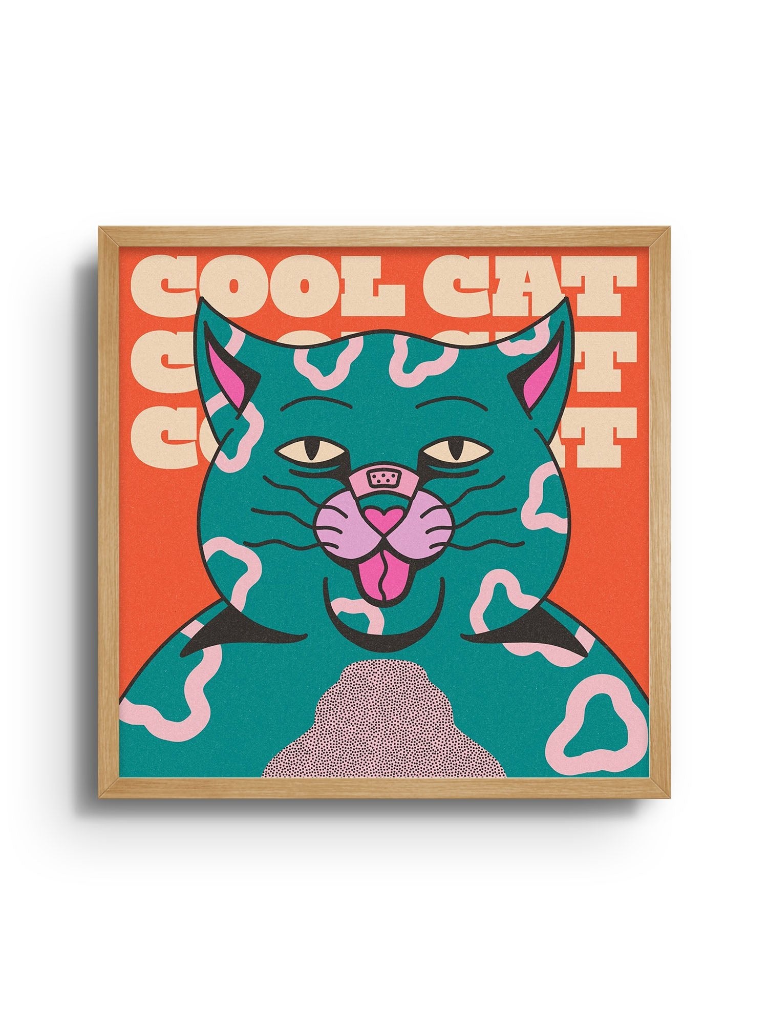 Cool Cat - Green - Azaazelus - East Side Studio - Art Prints