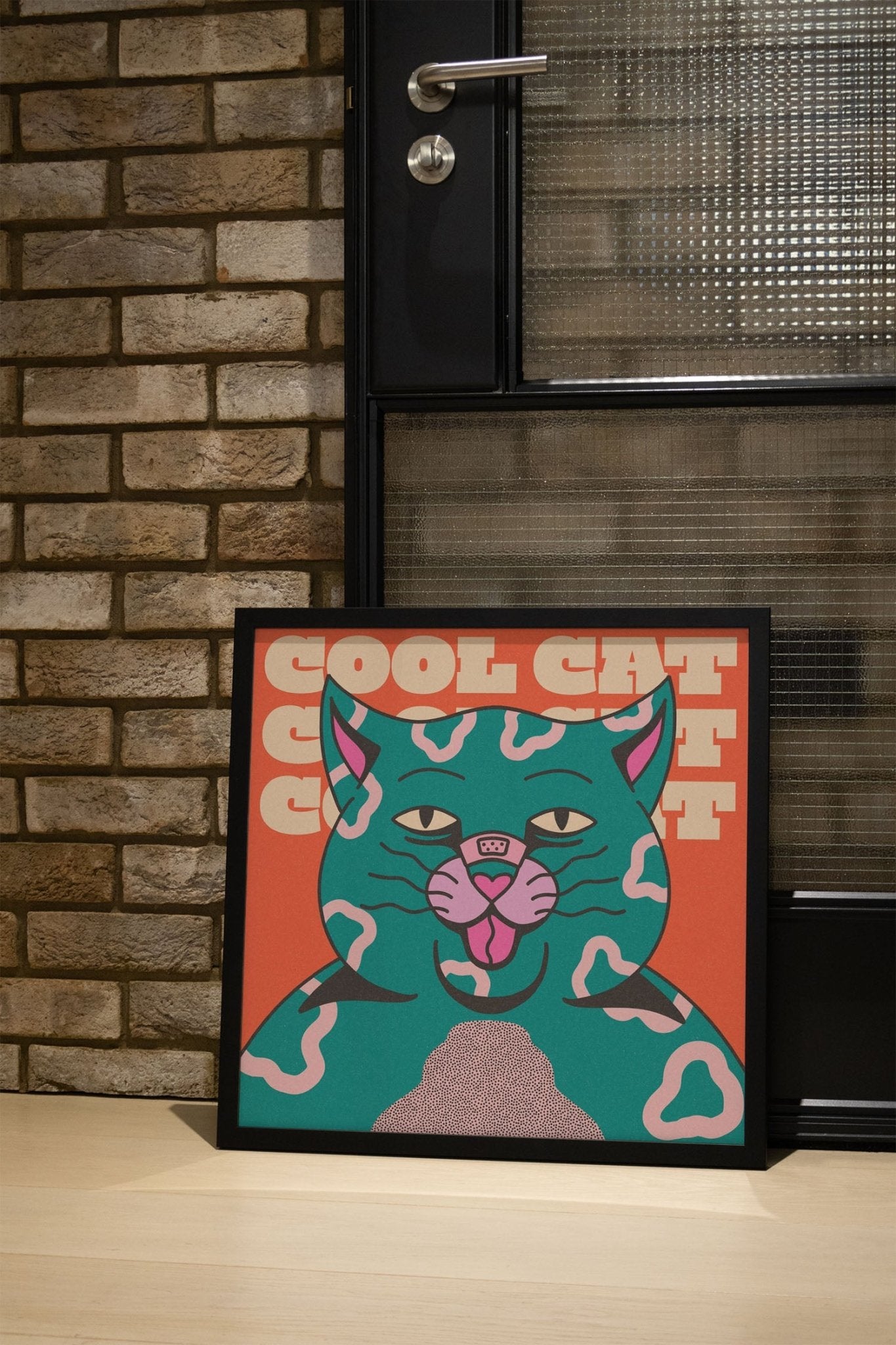 Cool Cat - Green - Azaazelus - East Side Studio - Art Prints