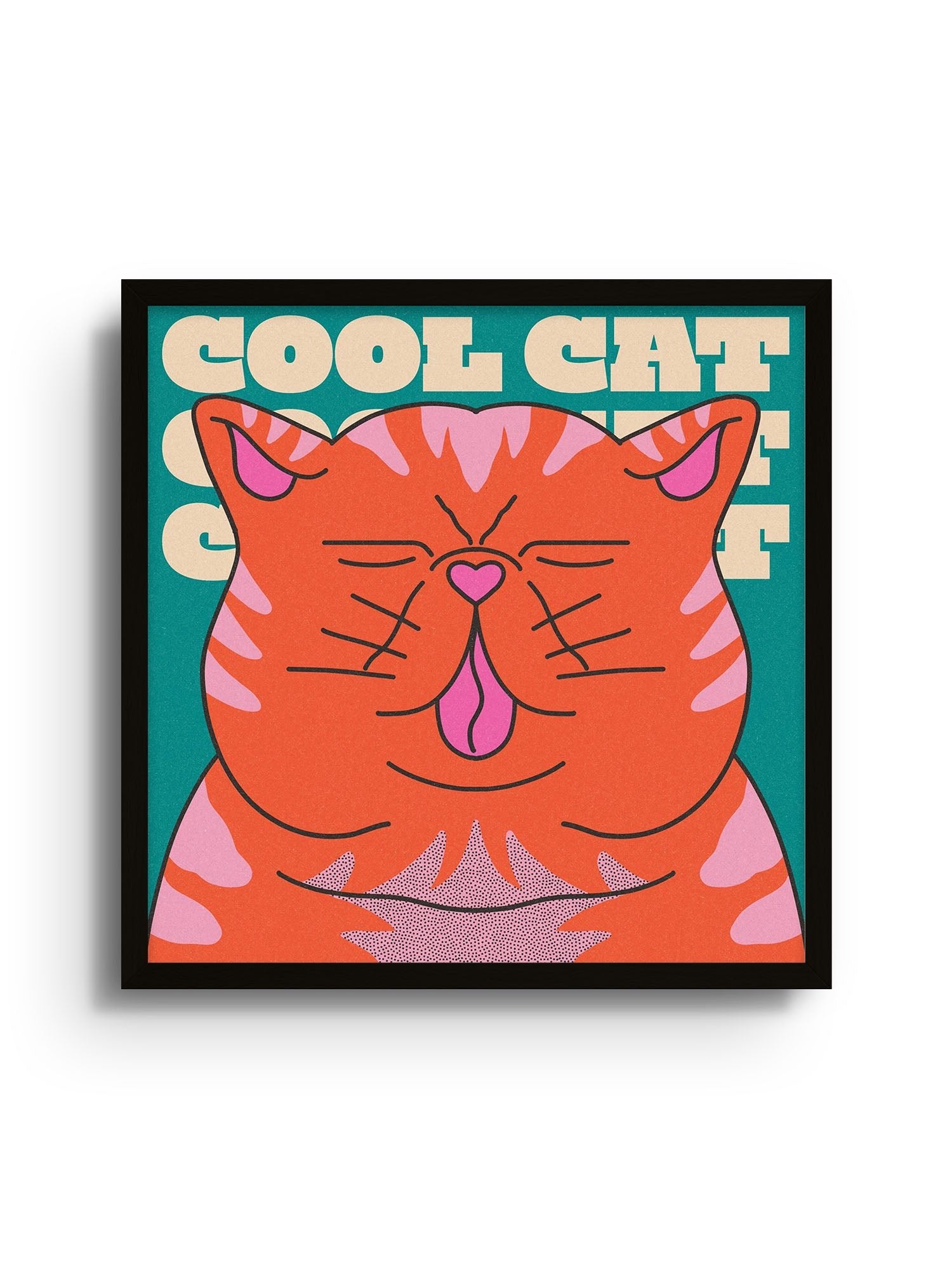 Cool Cat - Orange - Azaazelus - East Side Studio - Art Prints