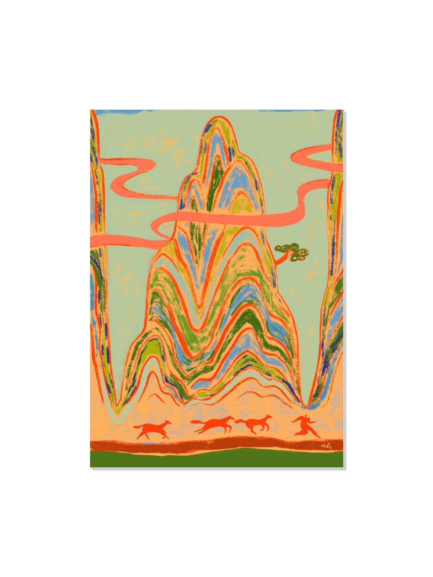 "Full Gallop" by Arty Guava, fine art print displayed unframed. |frame=Unframed|