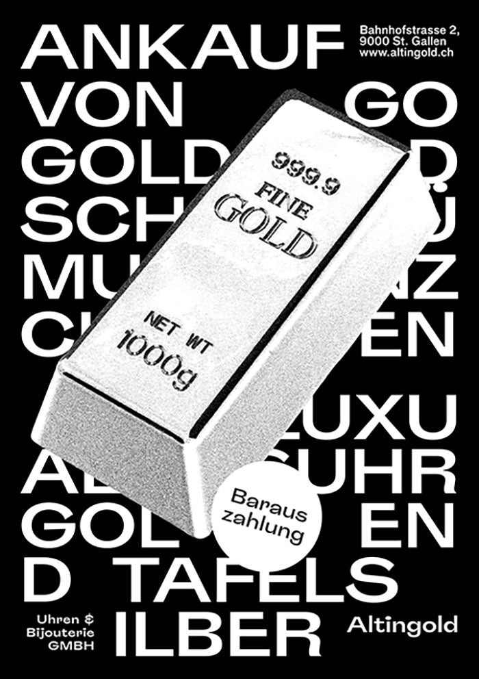 a black and white photo of a gold bar