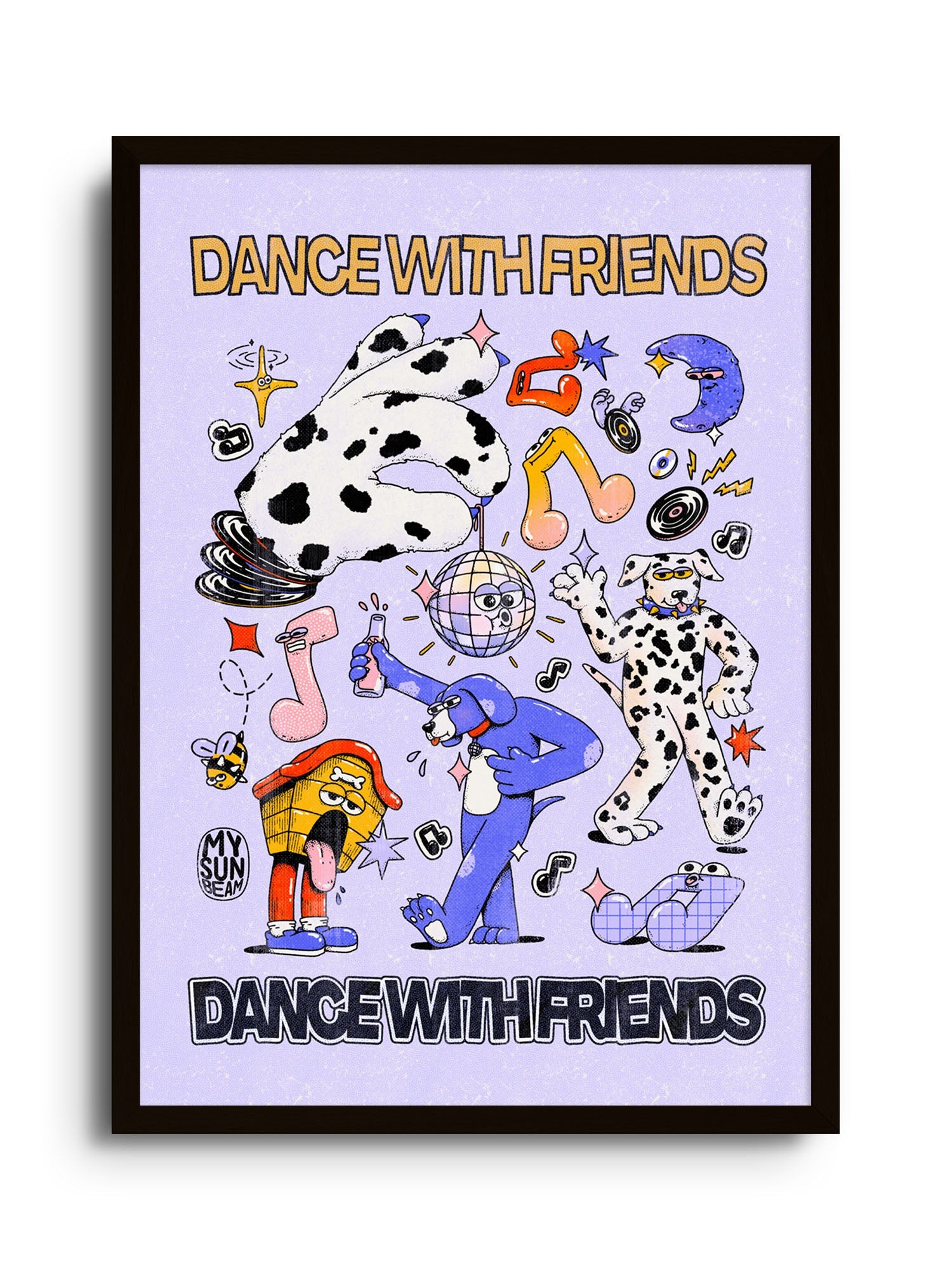 Dance With Friends - Purple - My Sunbeam - East Side Studio - Art Prints