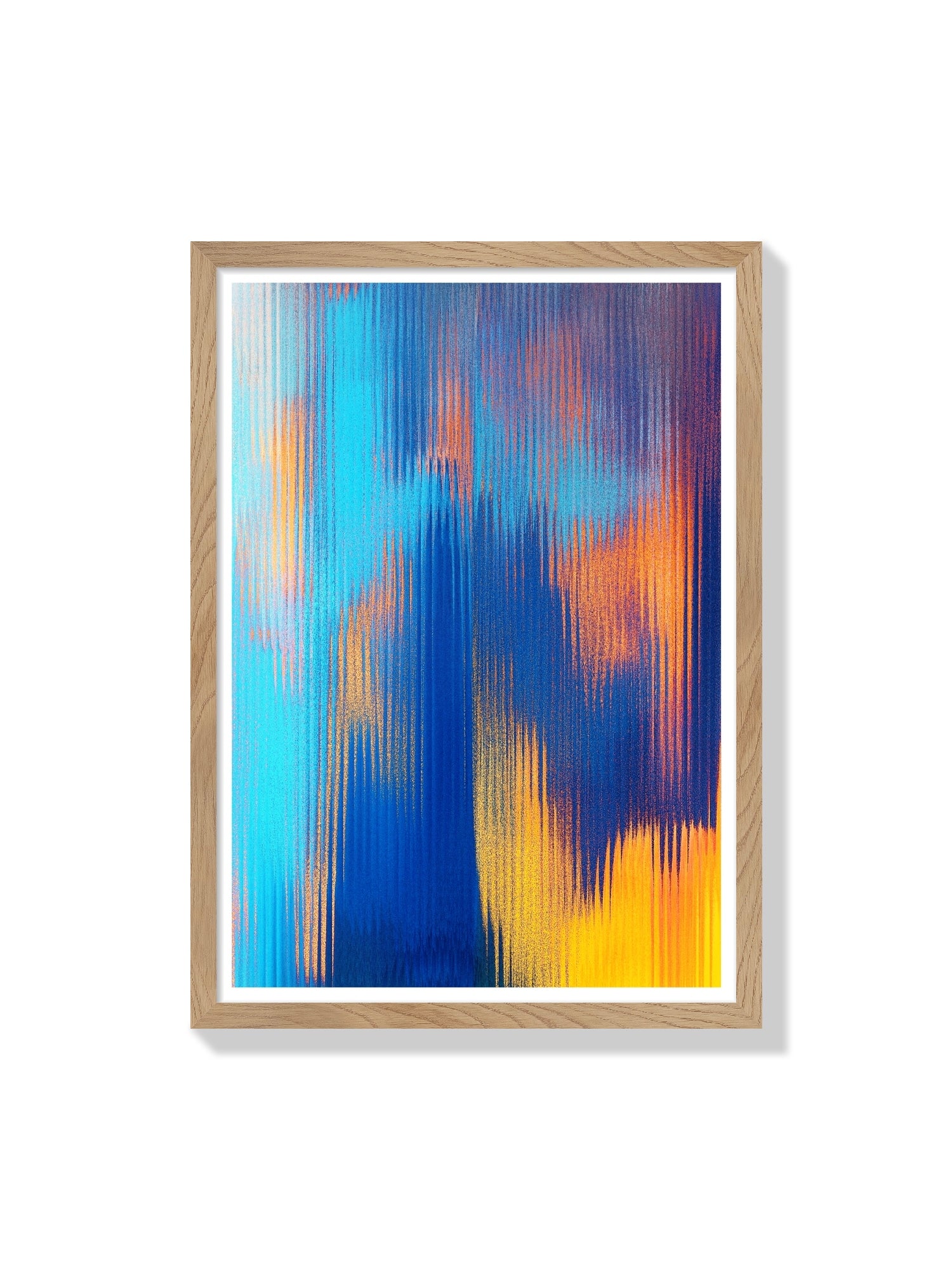 "Glitch 25.731 - Through The Clouds" by Aaron Borchardt in a natural frame, contemporary fine art print. |frame=Natural Frame|