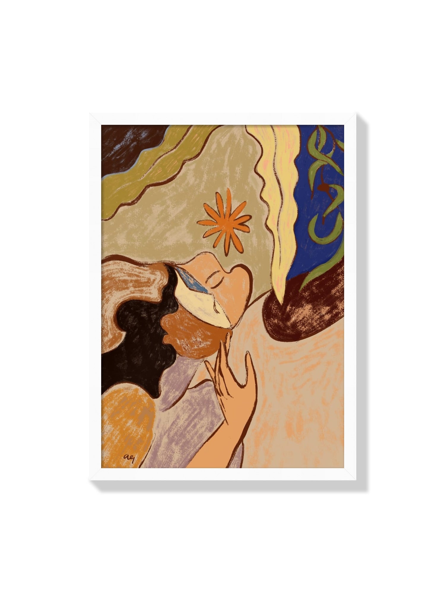 "Meet Myself" art print by Arty Guava in white frame - fine art. |frame=White Frame|