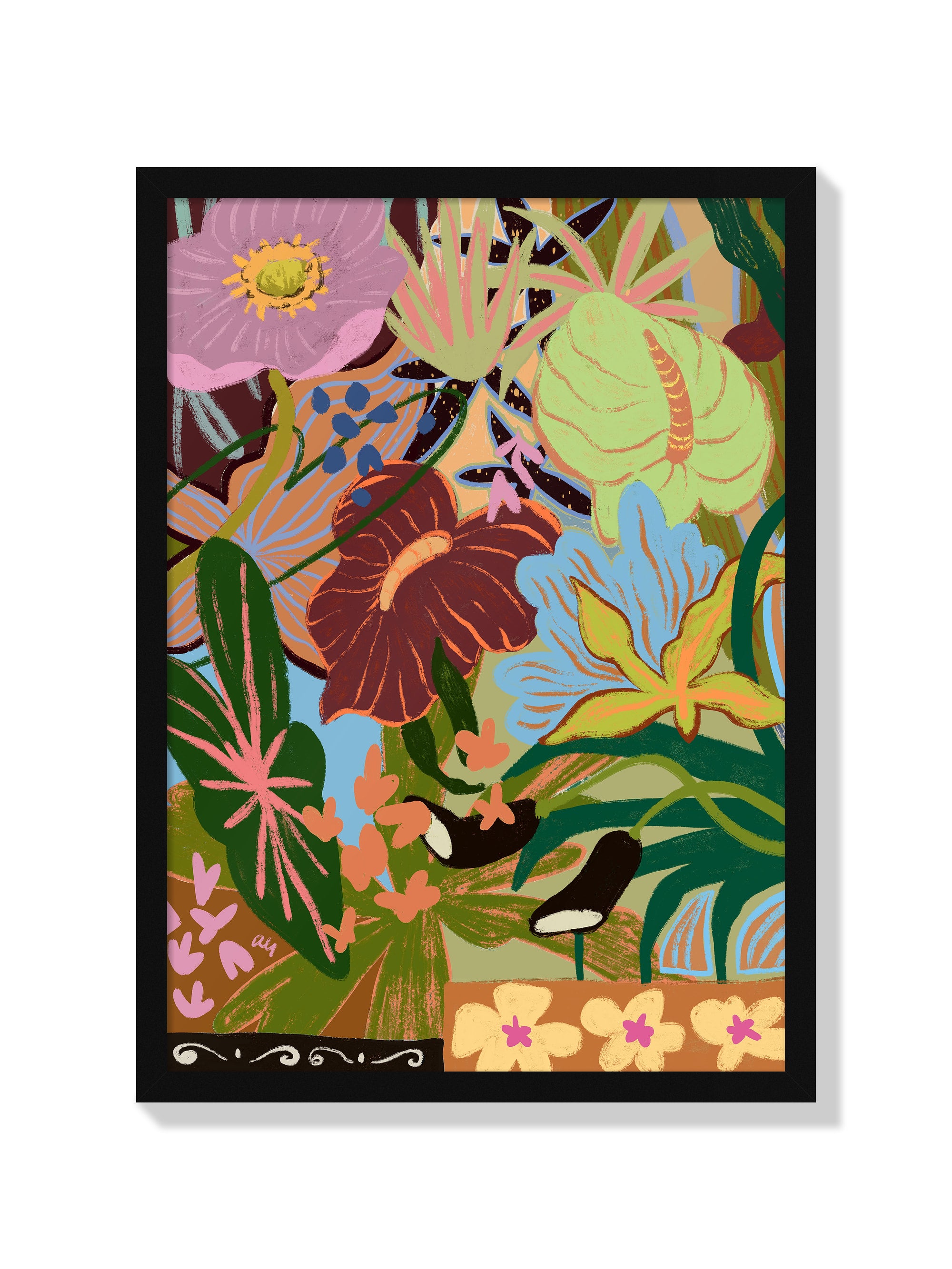 Wild Bouquet - Arty Guava - Black Frame |frame=Black Frame|